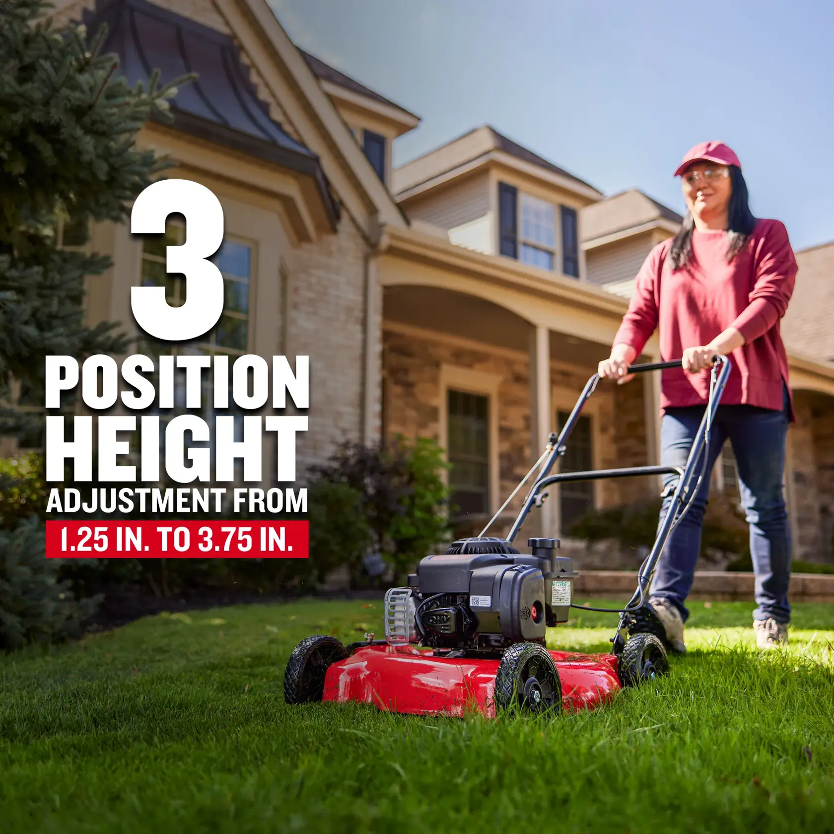 M090 Woman cutting lawn  Graphic