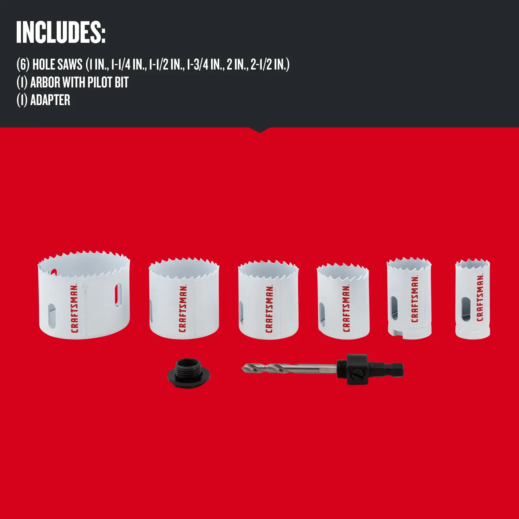 Graphic of CRAFTSMAN Hole Saws highlighting product features