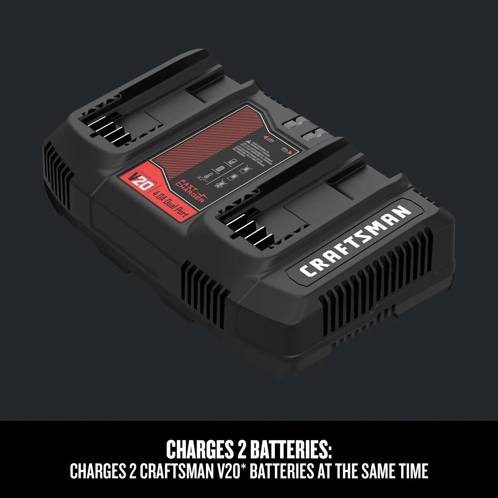 Graphic of CRAFTSMAN Batteries & Chargers highlighting product features