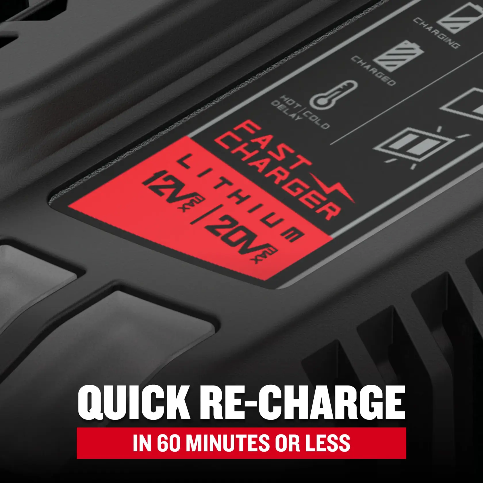Quick Re-charge in 60 Minutes or Less Graphic