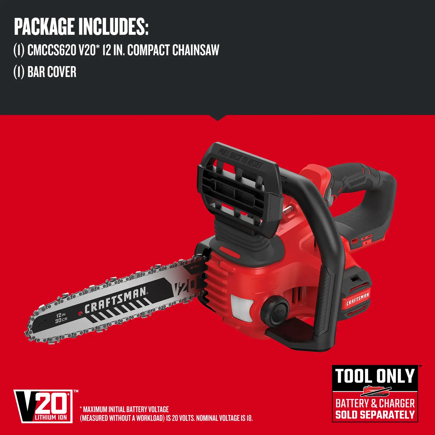 Graphic of CRAFTSMAN Chain Saws highlighting product features
