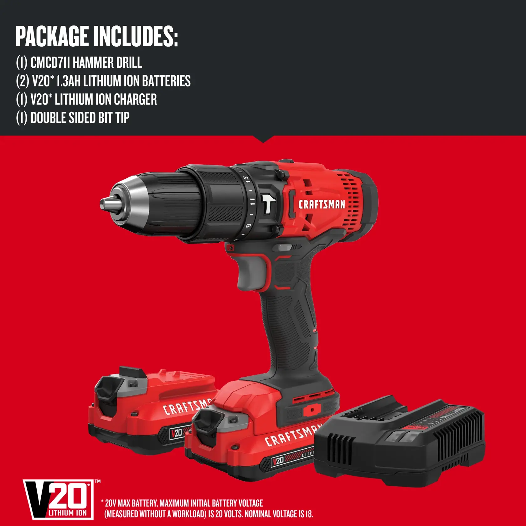 Graphic of CRAFTSMAN Drills: Compact highlighting product features