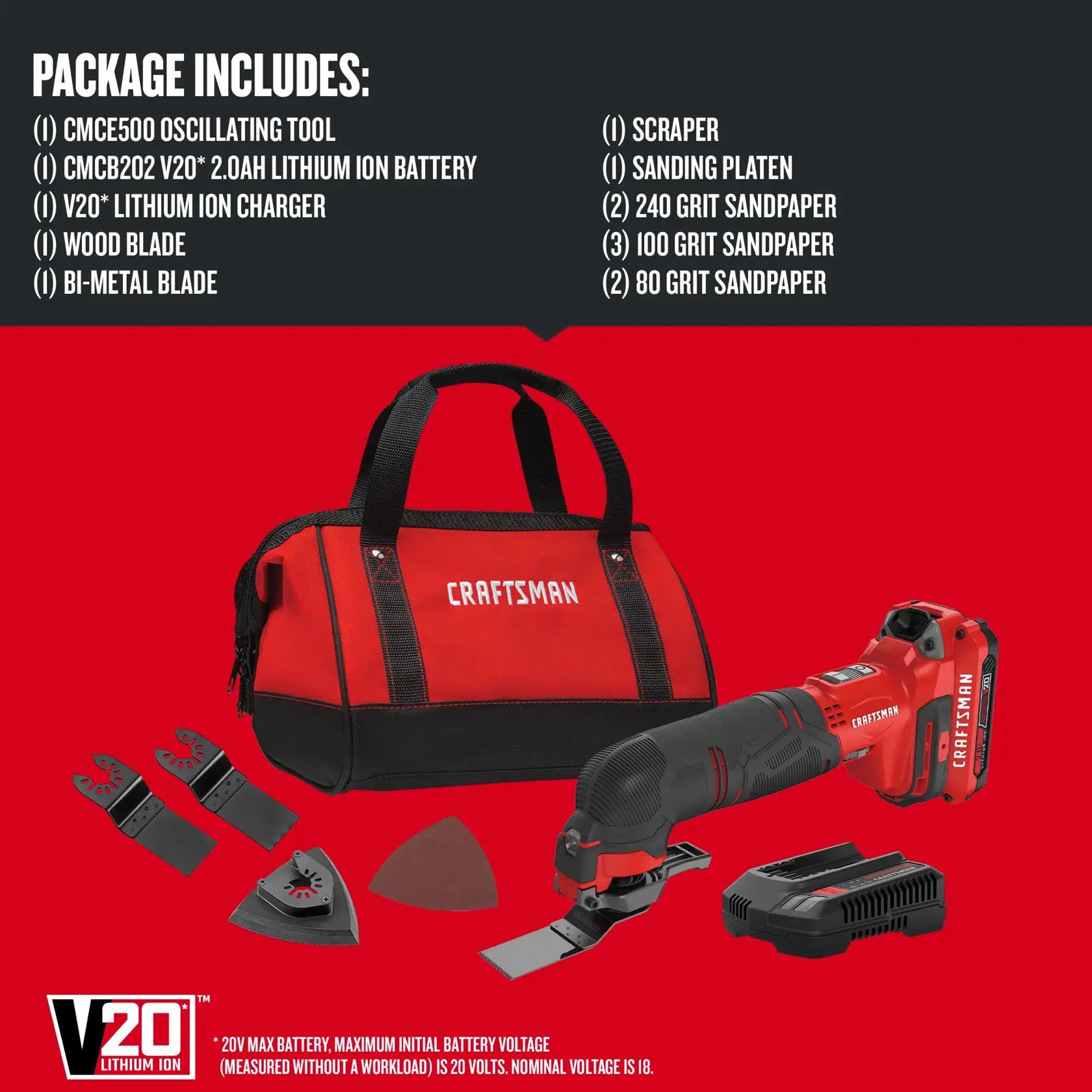 Graphic of CRAFTSMAN Oscillating Multi-Tools highlighting product features