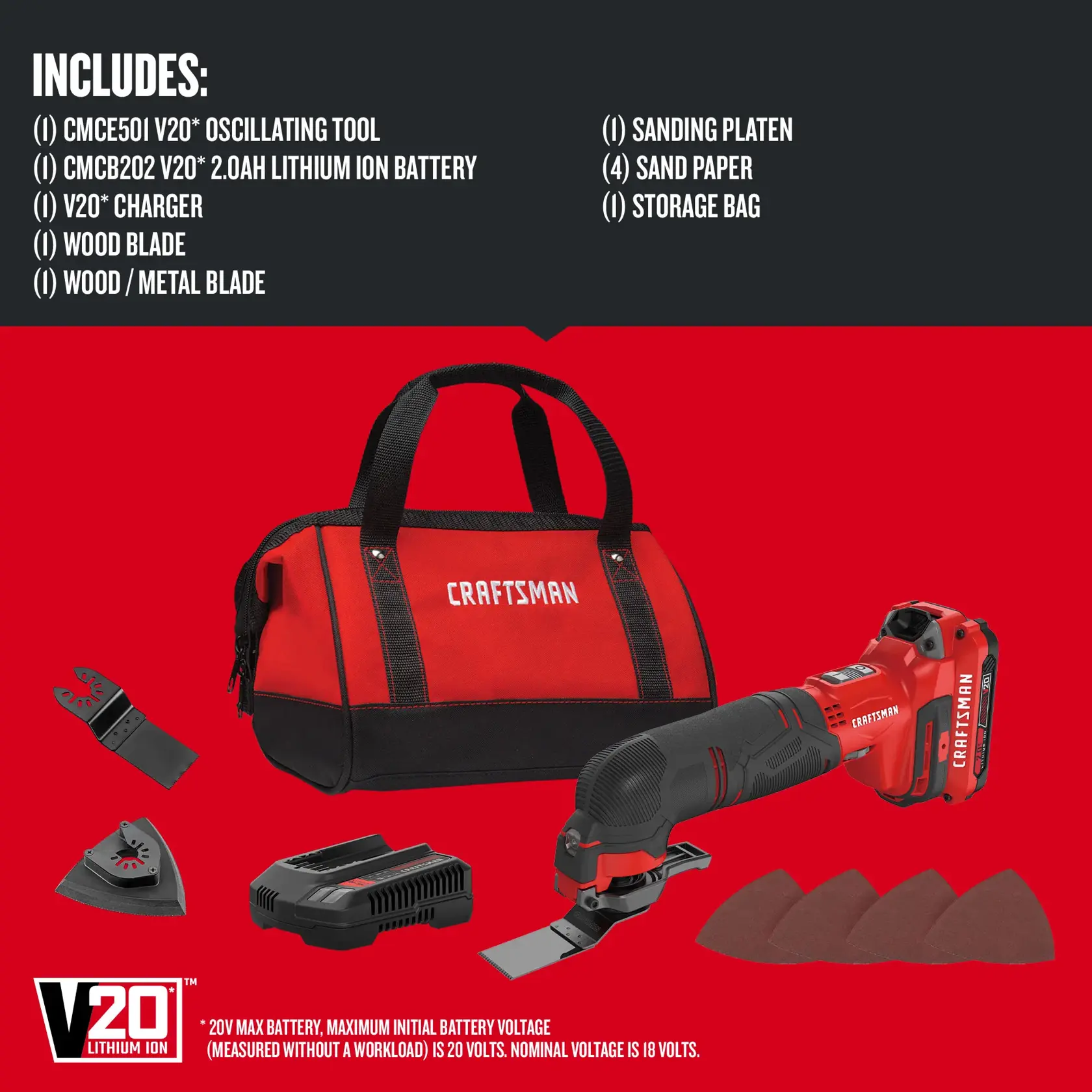 Graphic of CRAFTSMAN Oscillating Multi-Tools highlighting product features