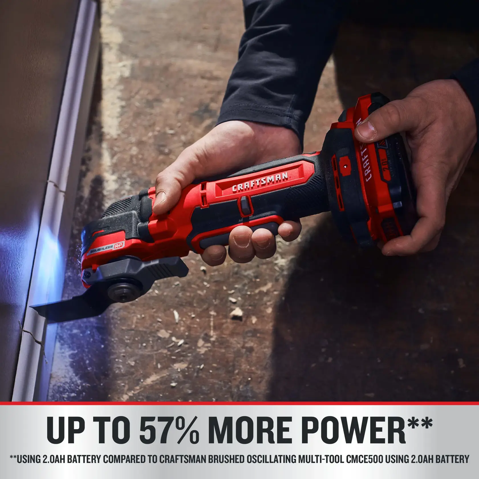 V20 BRUSHLESS RP Oscillating Tool on dark background