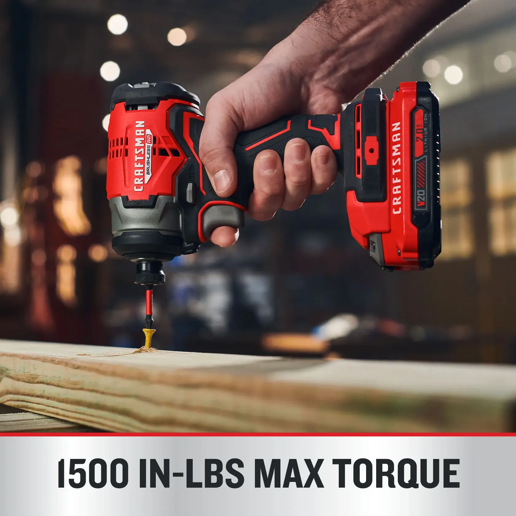 V20 BRUSHLESS RP Impact Driver on dark background