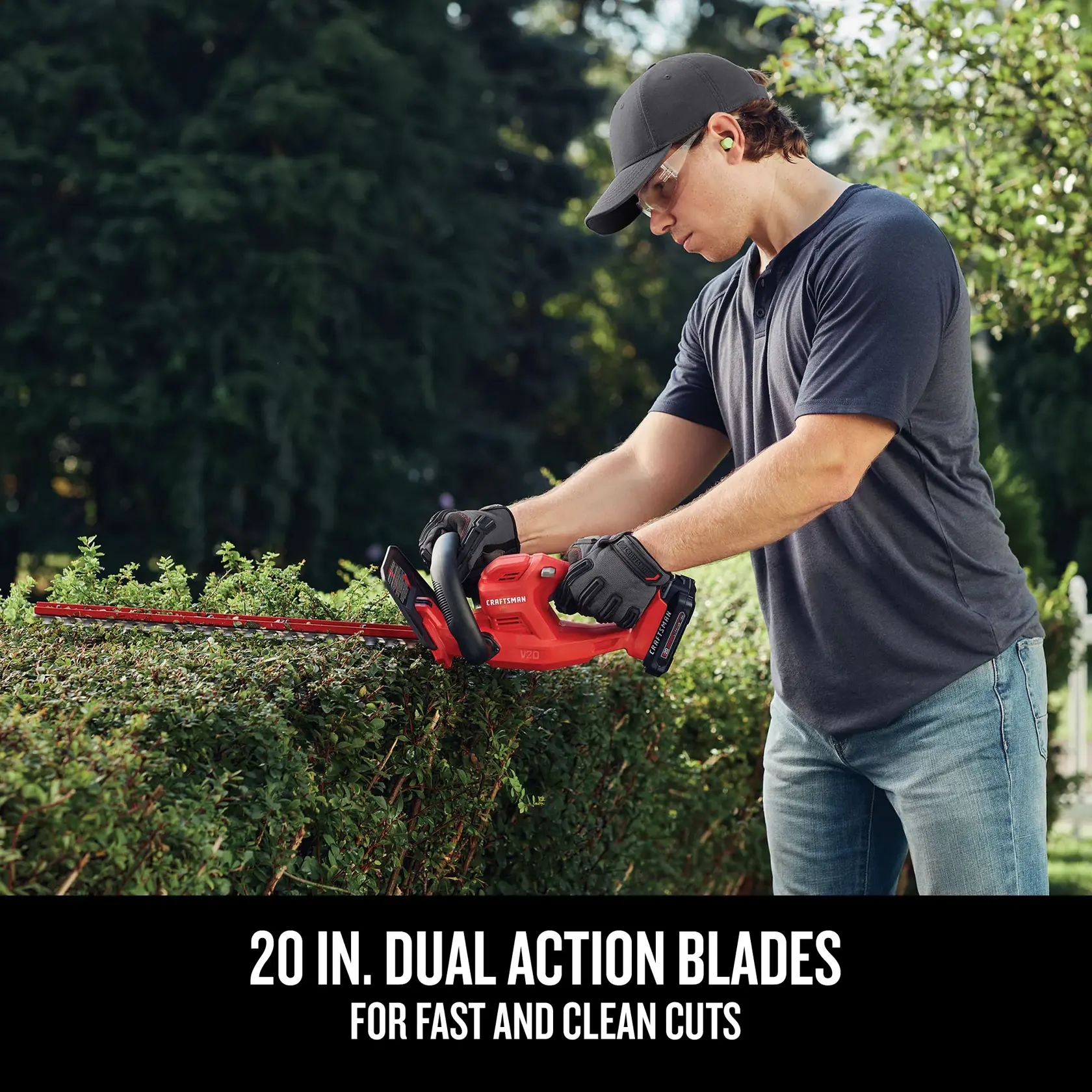 Graphic of CRAFTSMAN Hedge Trimmers highlighting product features