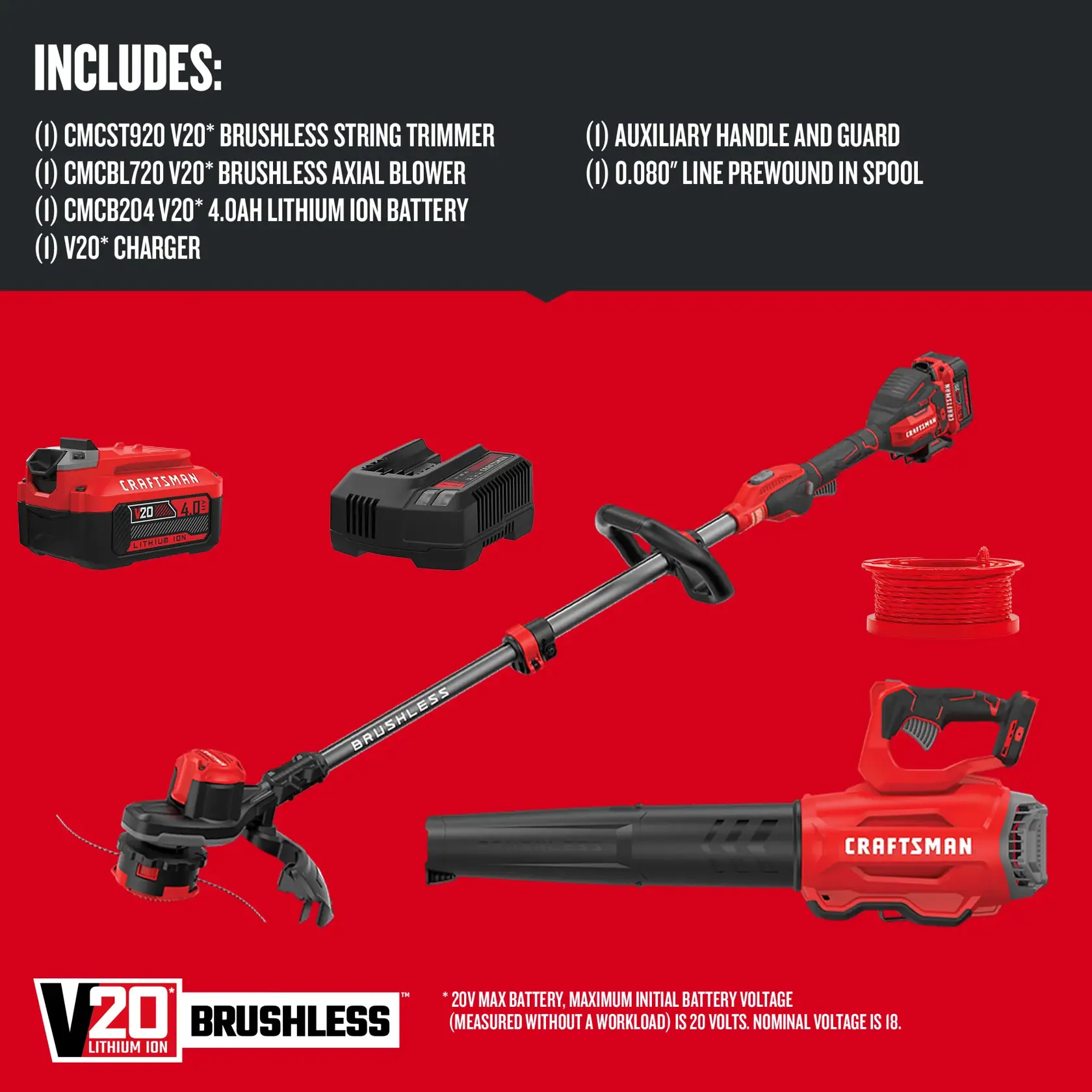 Graphic of CRAFTSMAN Combo Kits: Outdoor highlighting product features