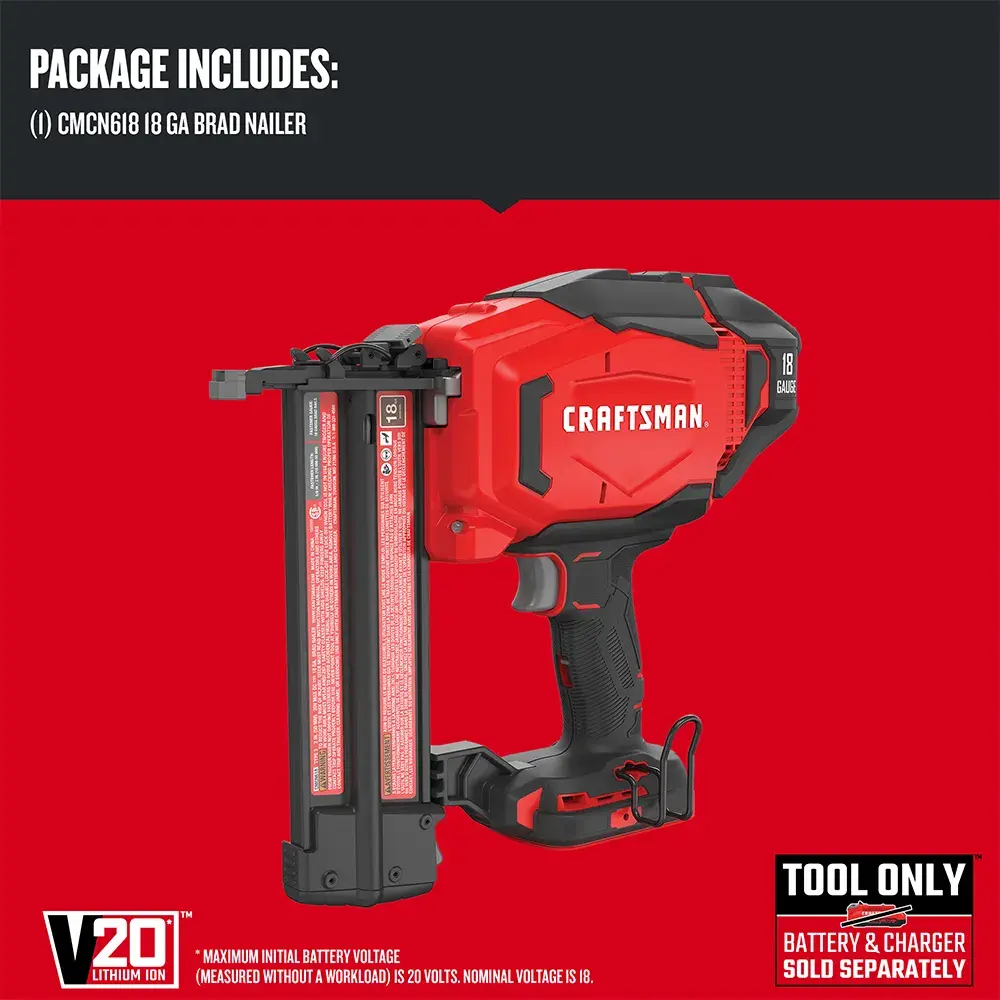 Graphic of CRAFTSMAN Nailer: Brad highlighting product features
