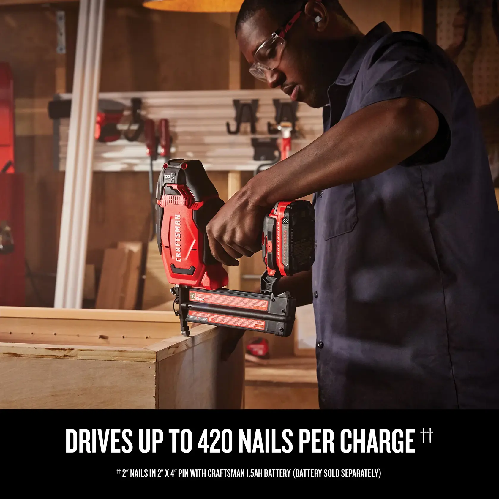 Graphic of CRAFTSMAN Nailer: Brad highlighting product features
