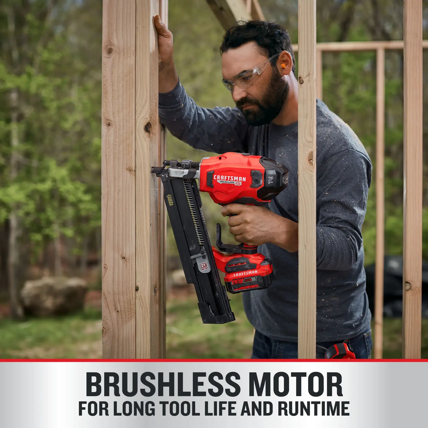 Graphic of CRAFTSMAN Nailer: Framing highlighting product features