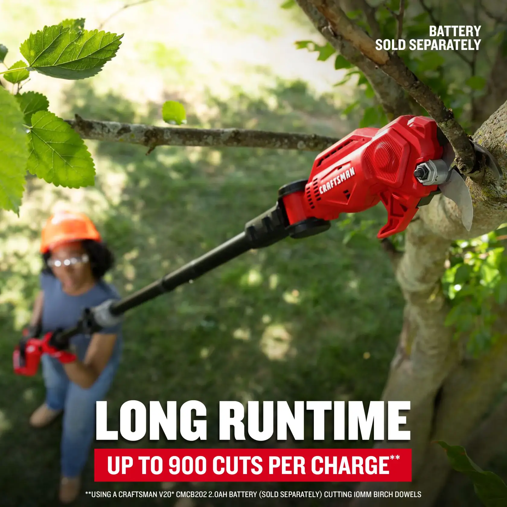 CRAFTSMAN V20* Pole Pruner Runtime Benefit