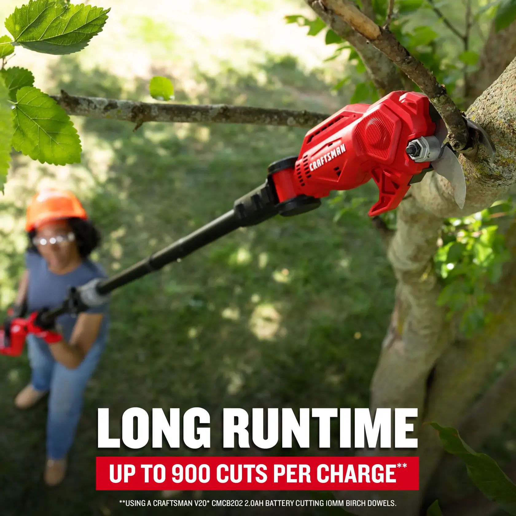 CRAFTSMAN V20* Pole Pruner Runtime Benefit