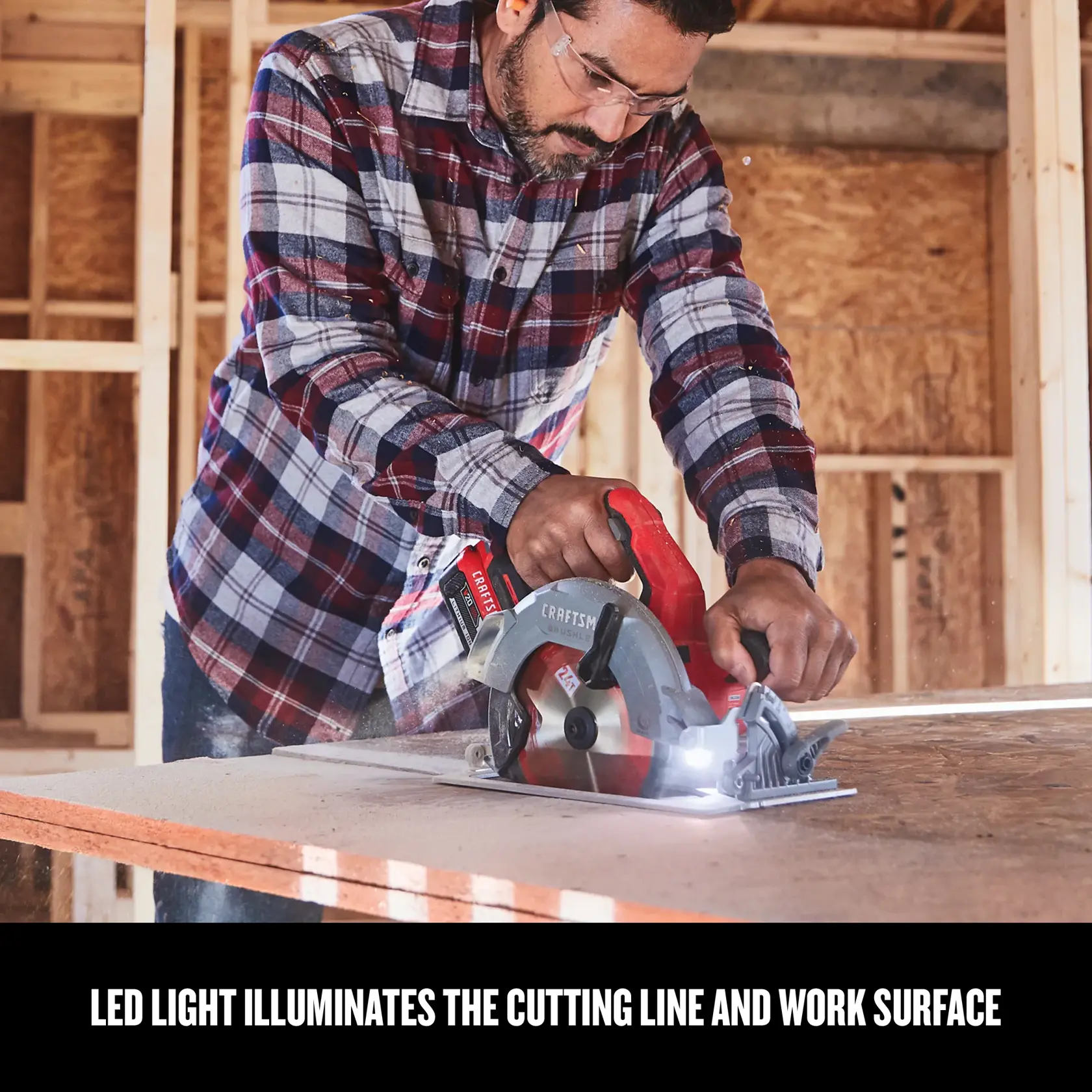 Graphic of CRAFTSMAN Circular Saws highlighting product features