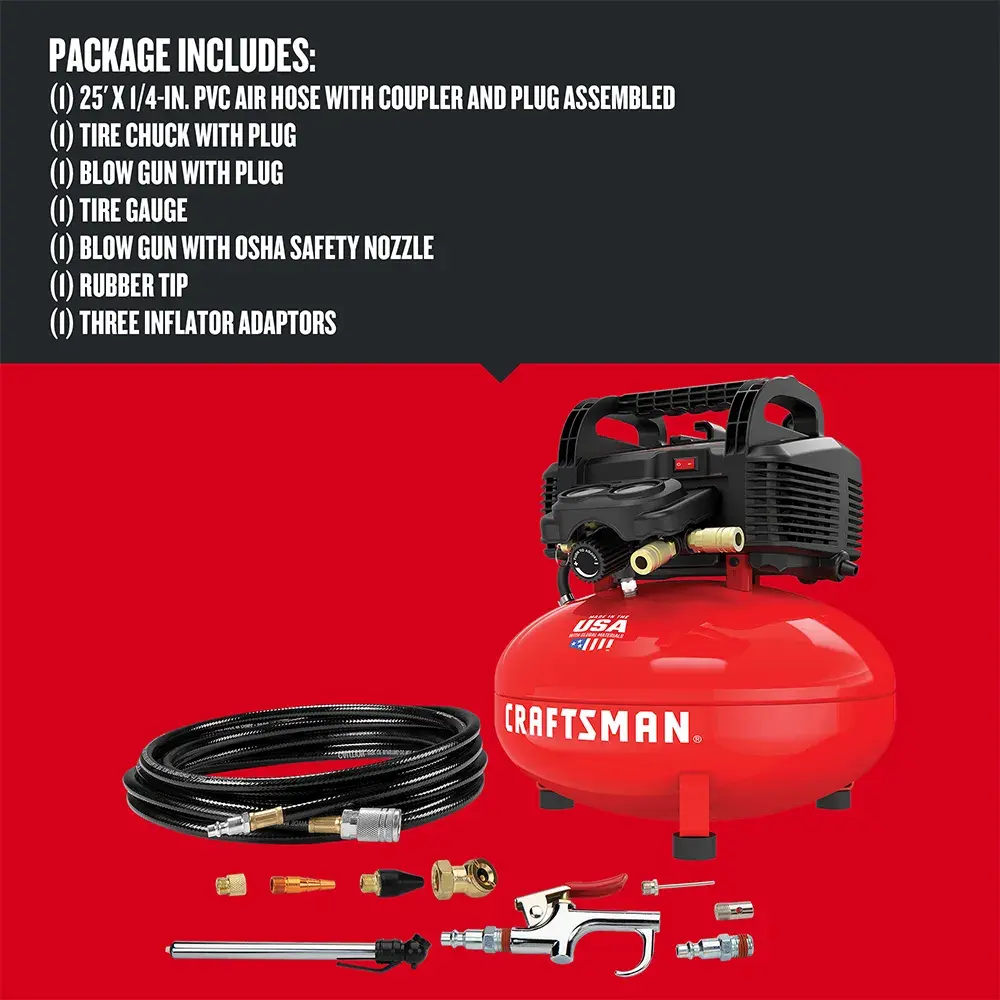 Graphic of CRAFTSMAN Air Tools & Compressors highlighting product features