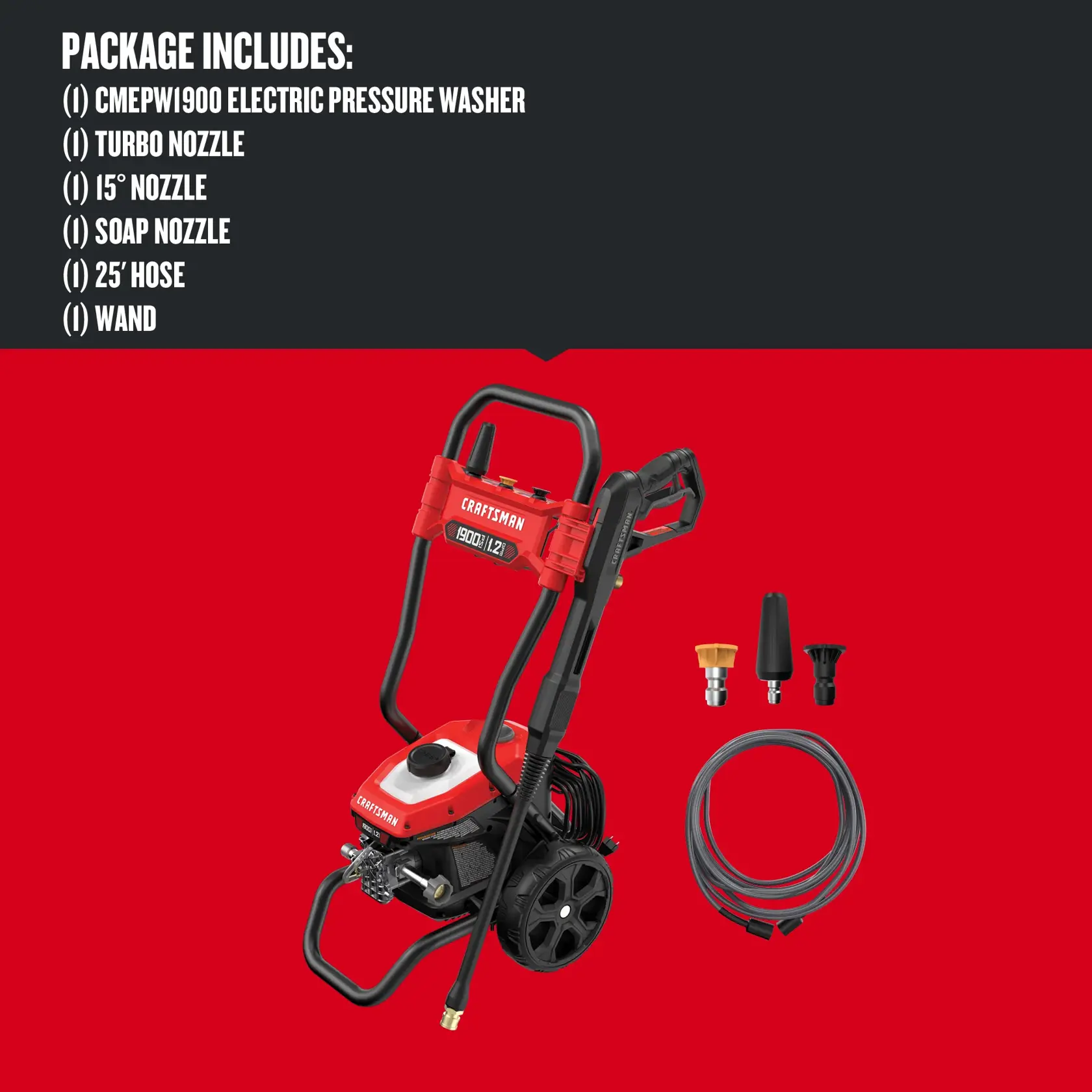 Graphic of CRAFTSMAN Pressure Washers highlighting product features
