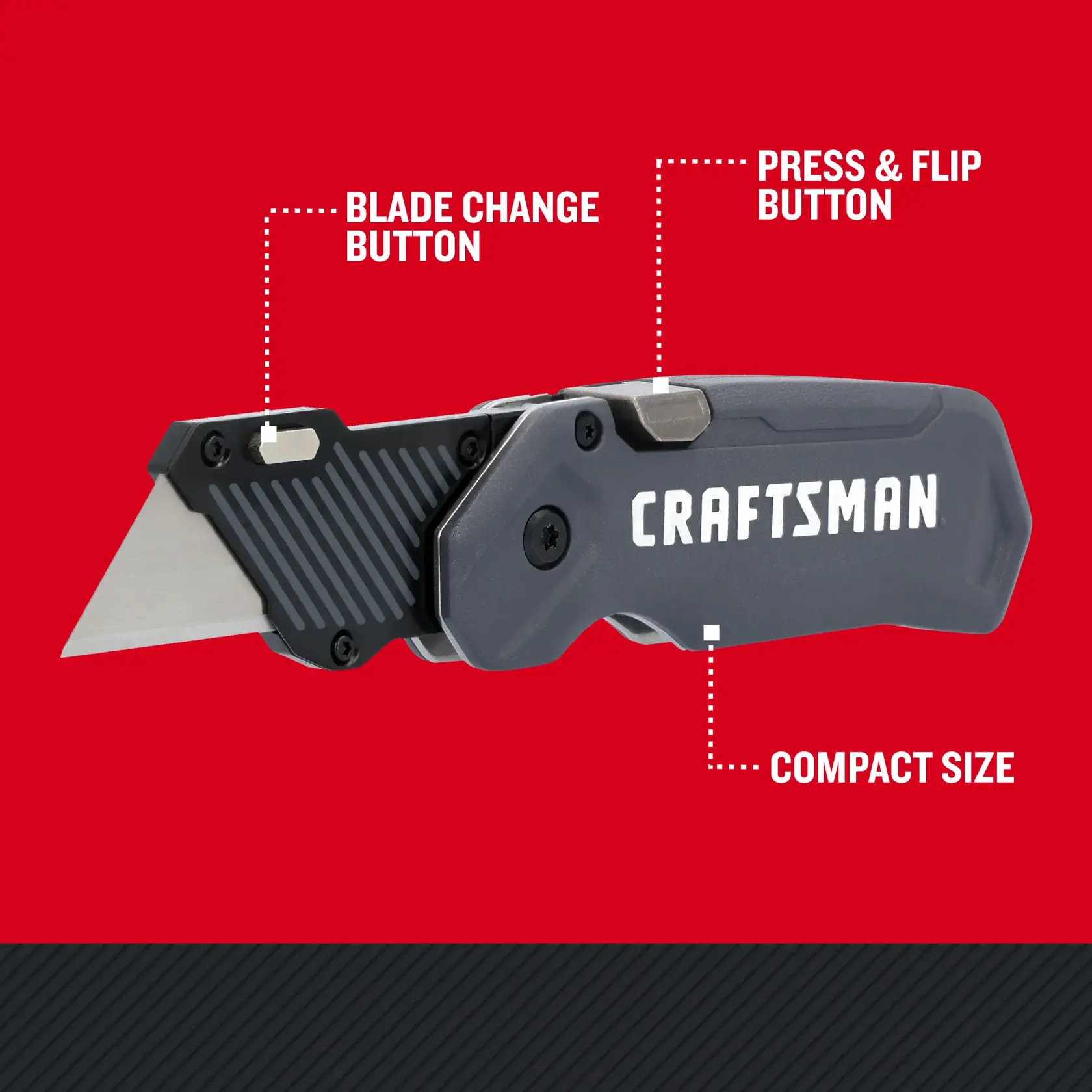 CRAFTSMAN® Push and Flip Folding Knife Compact Walkaround