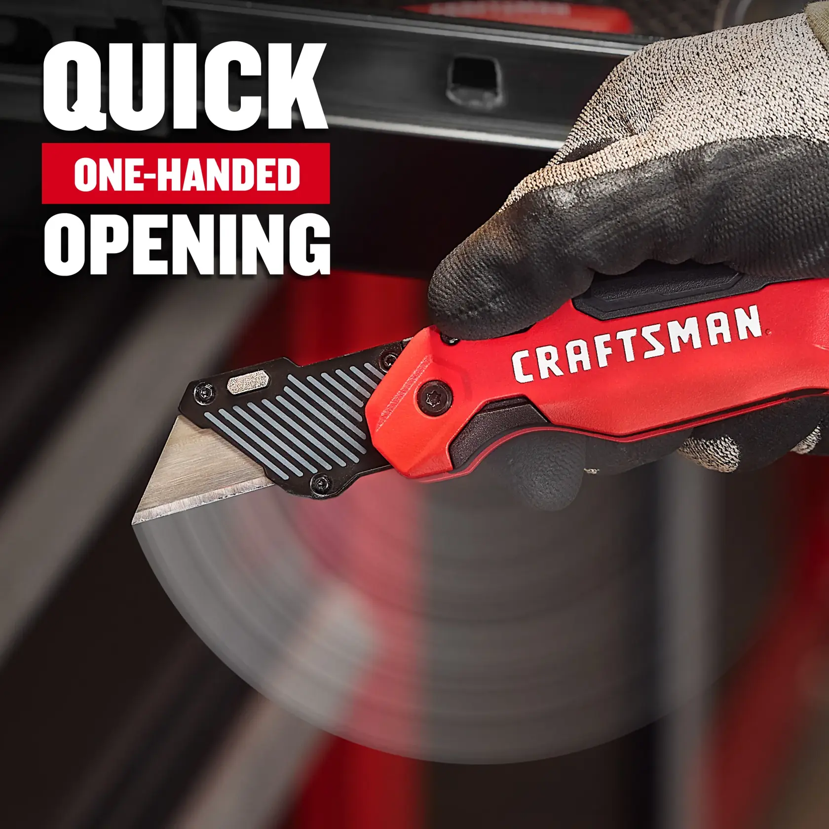 CRAFTSMAN® Push and Flip Folding Knife Red Quick open