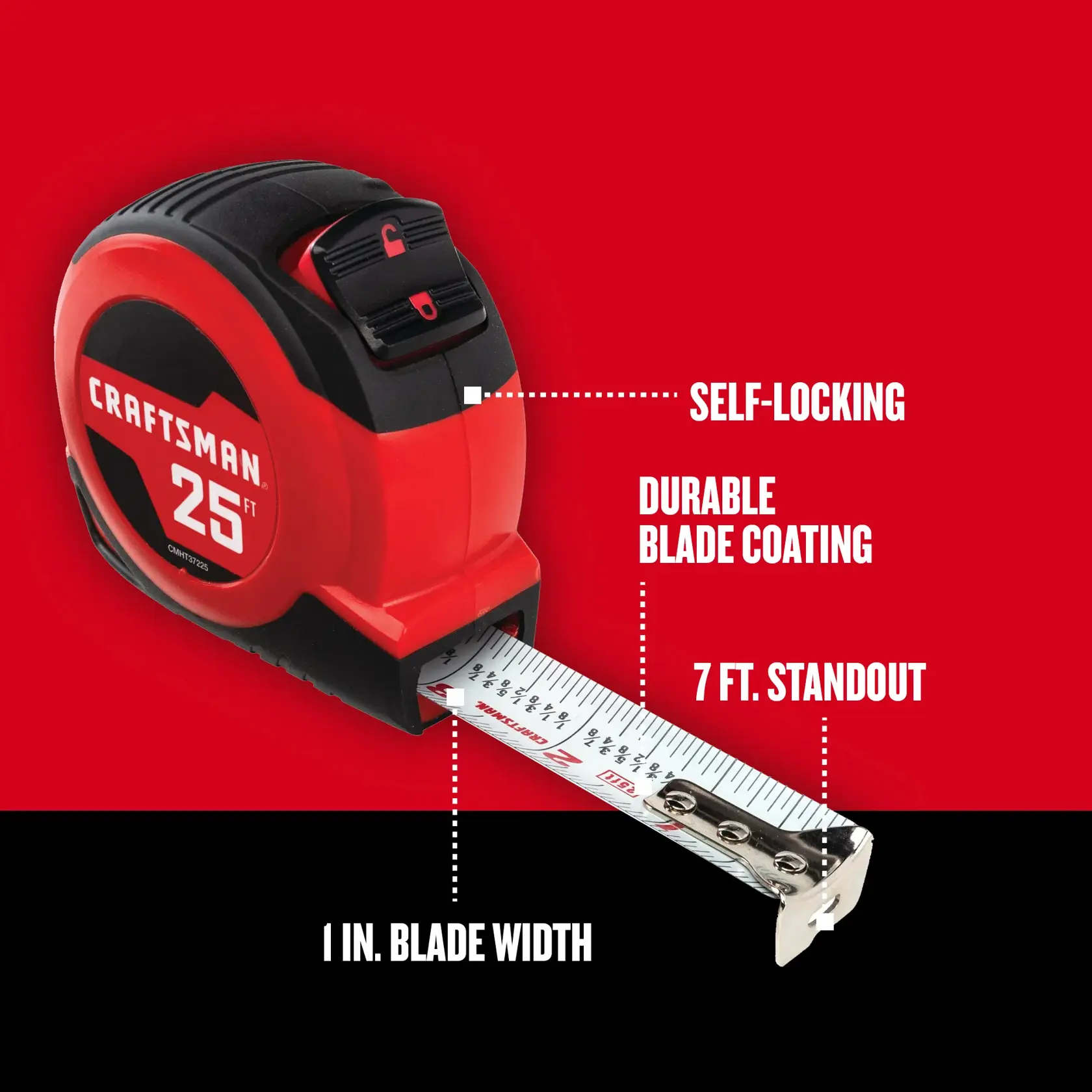Graphic of CRAFTSMAN Measuring: Short Tapes highlighting product features