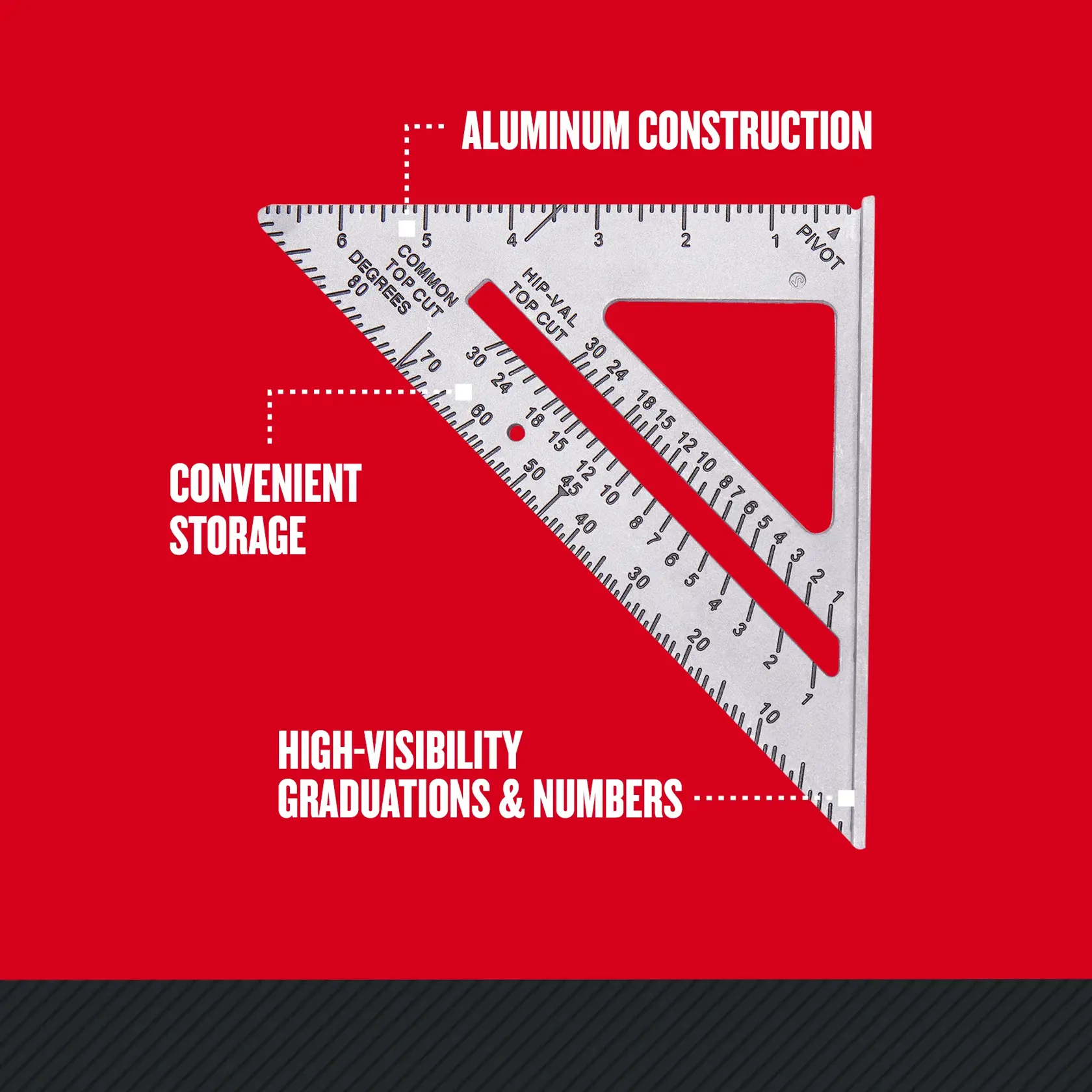 Graphic of CRAFTSMAN Marking & Layout: Squares highlighting product features