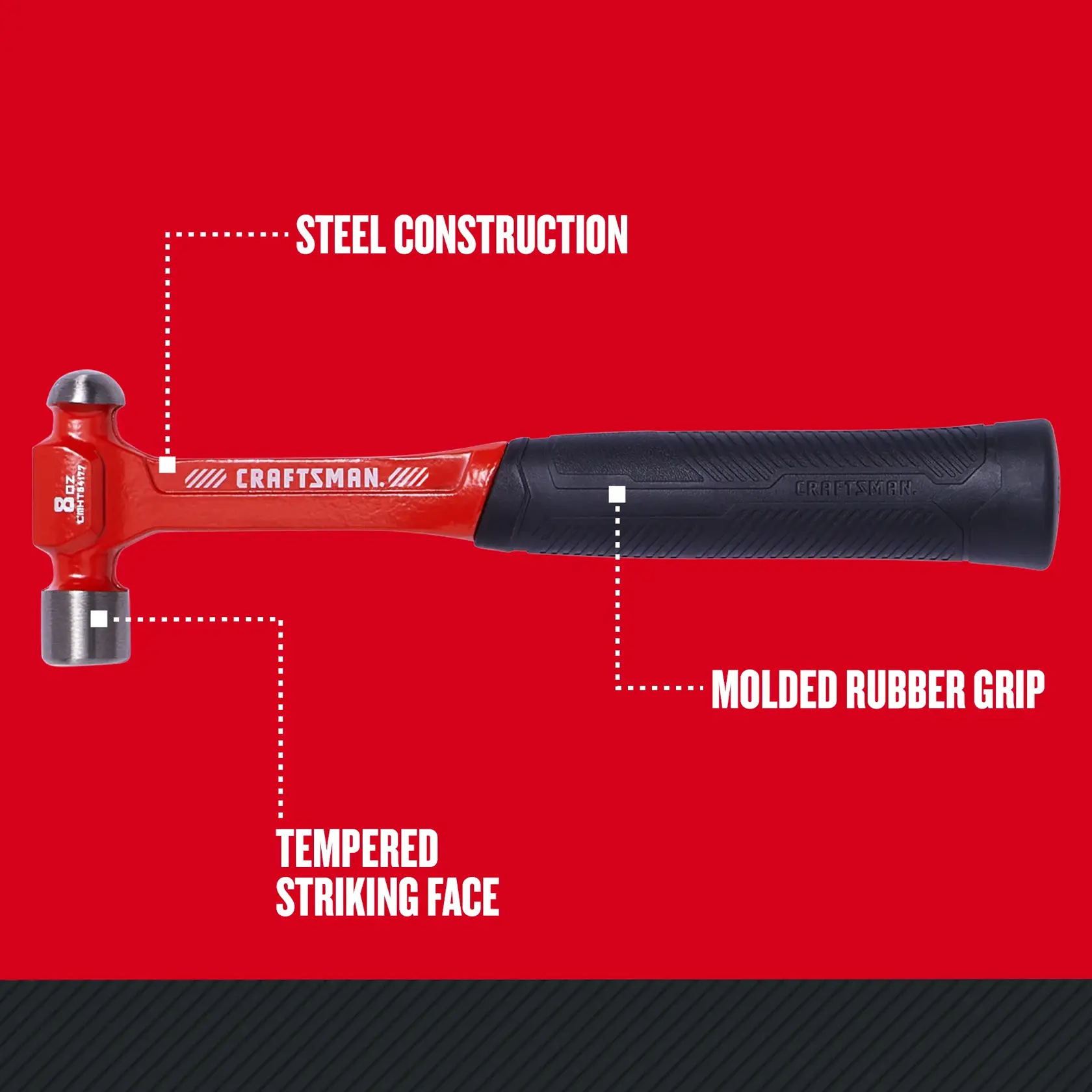 BALDMAN☯️ CRAFTSMAN 8 oz. Steel Ball Peen Hammer