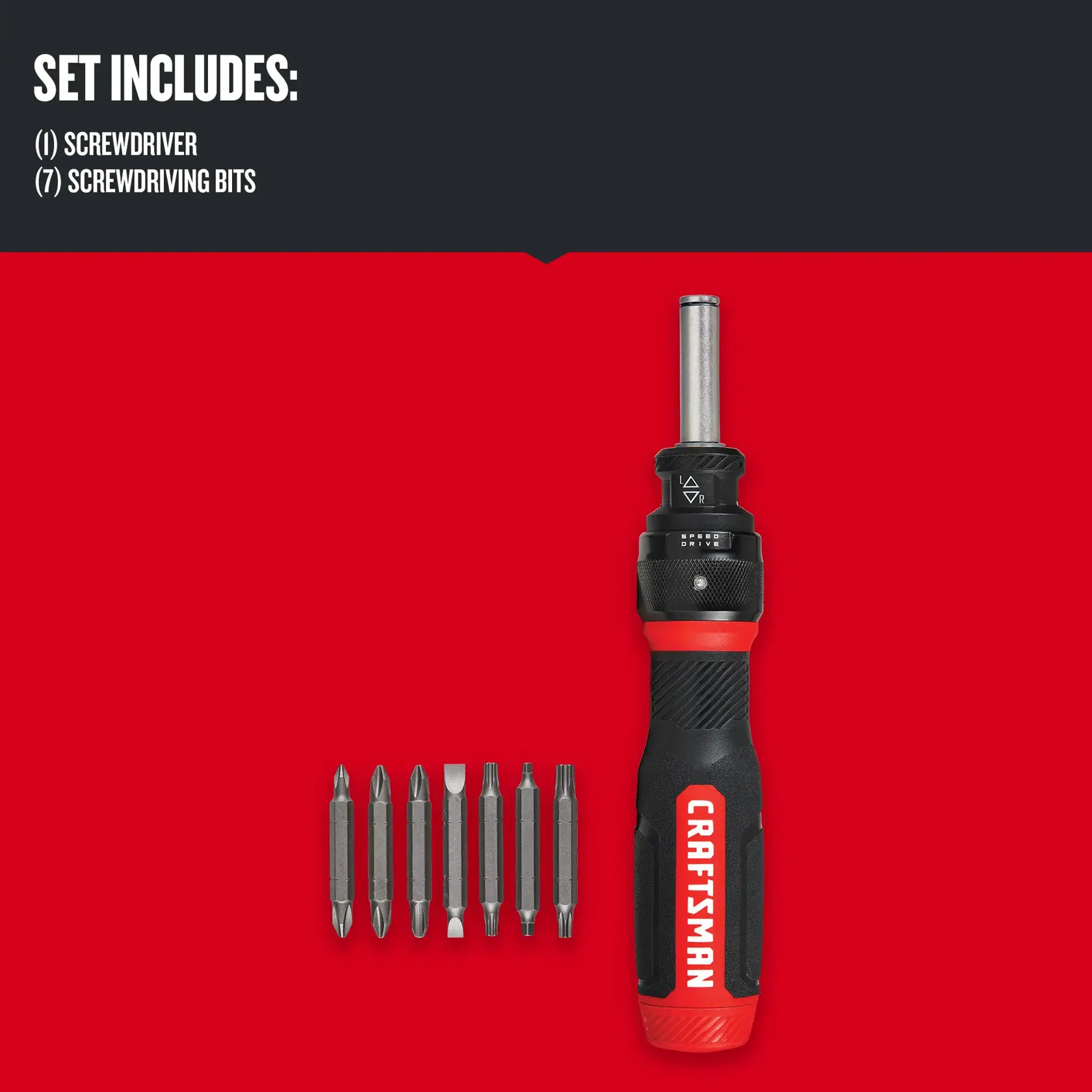 Graphic of CRAFTSMAN Screwdrivers highlighting product features
