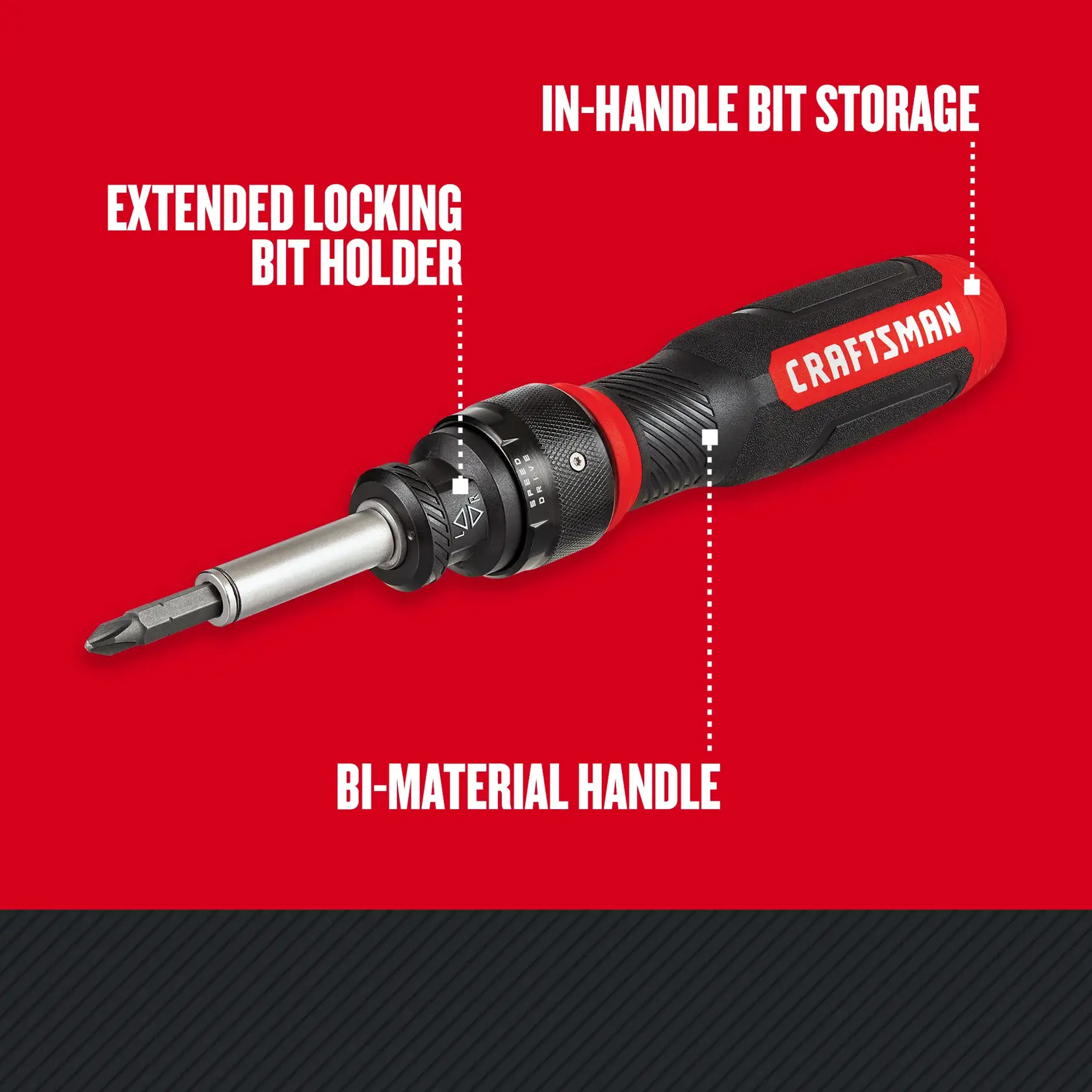 Graphic of CRAFTSMAN Screwdrivers highlighting product features