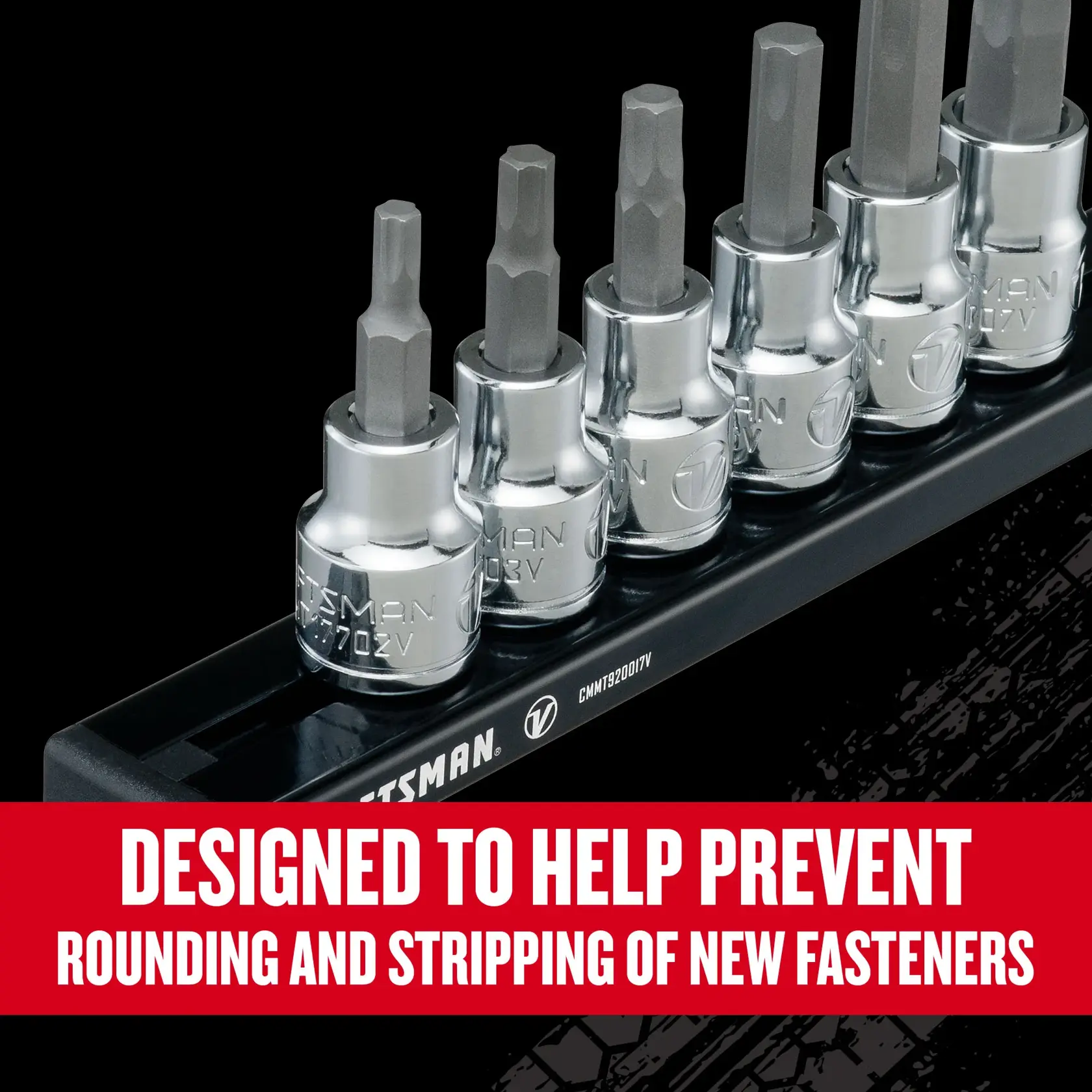Graphic of CRAFTSMAN Sockets: Hex highlighting product features