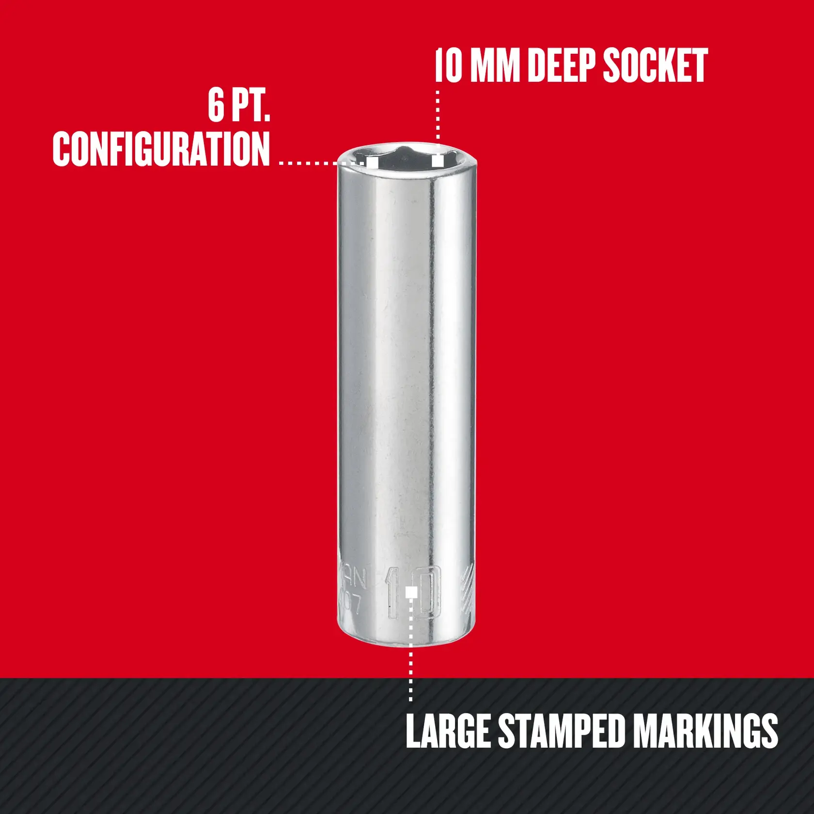 Graphic of CRAFTSMAN Sockets: 6-Point highlighting product features