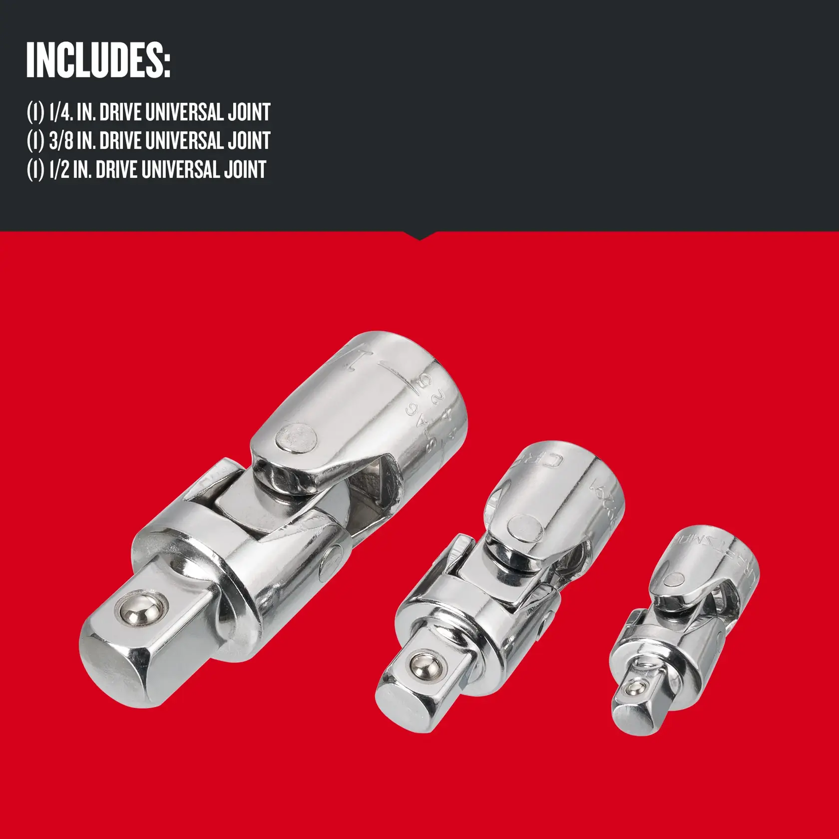 Graphic of CRAFTSMAN Sockets: Universal Joint highlighting product features