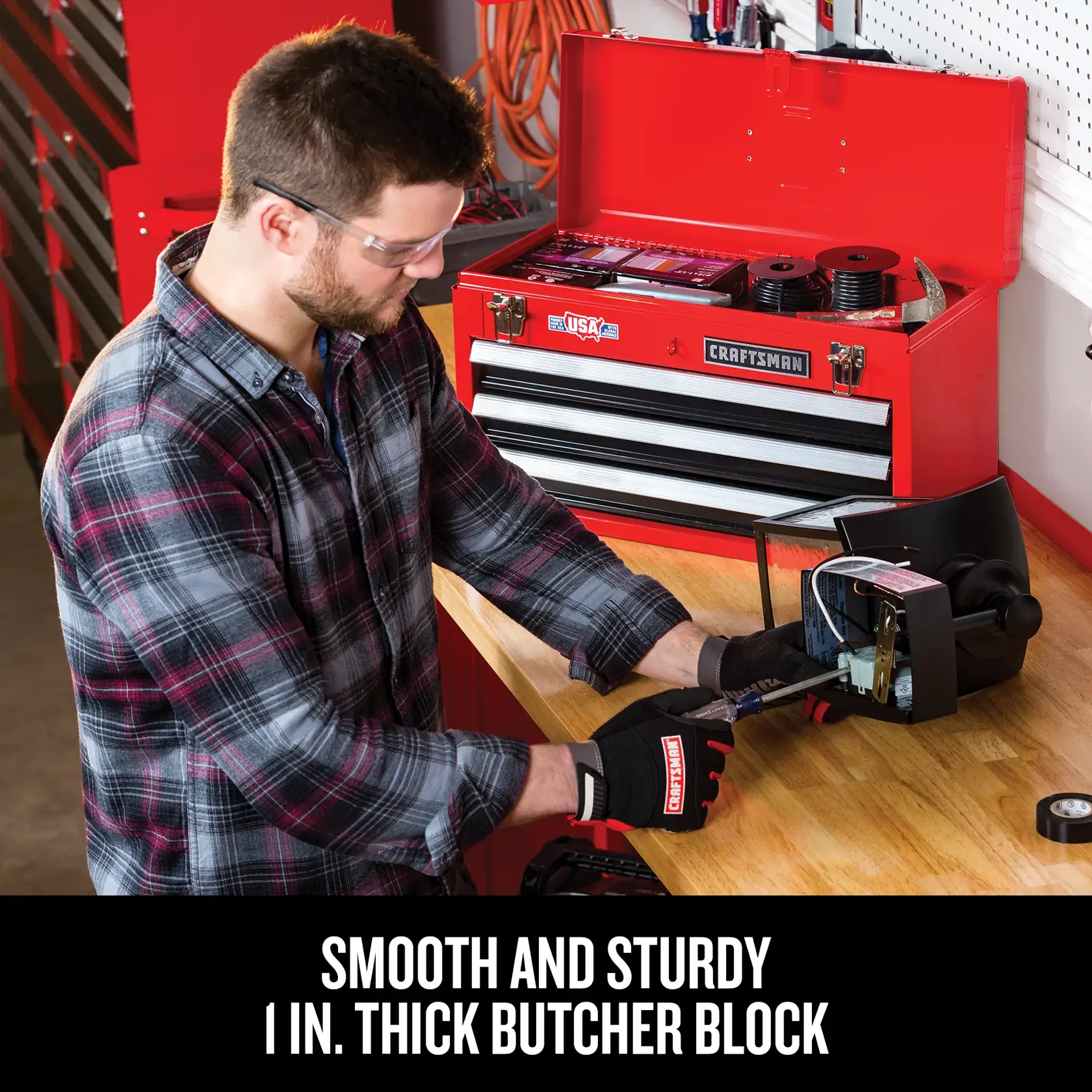 Graphic of CRAFTSMAN Bench & Stationary: Workbench highlighting product features