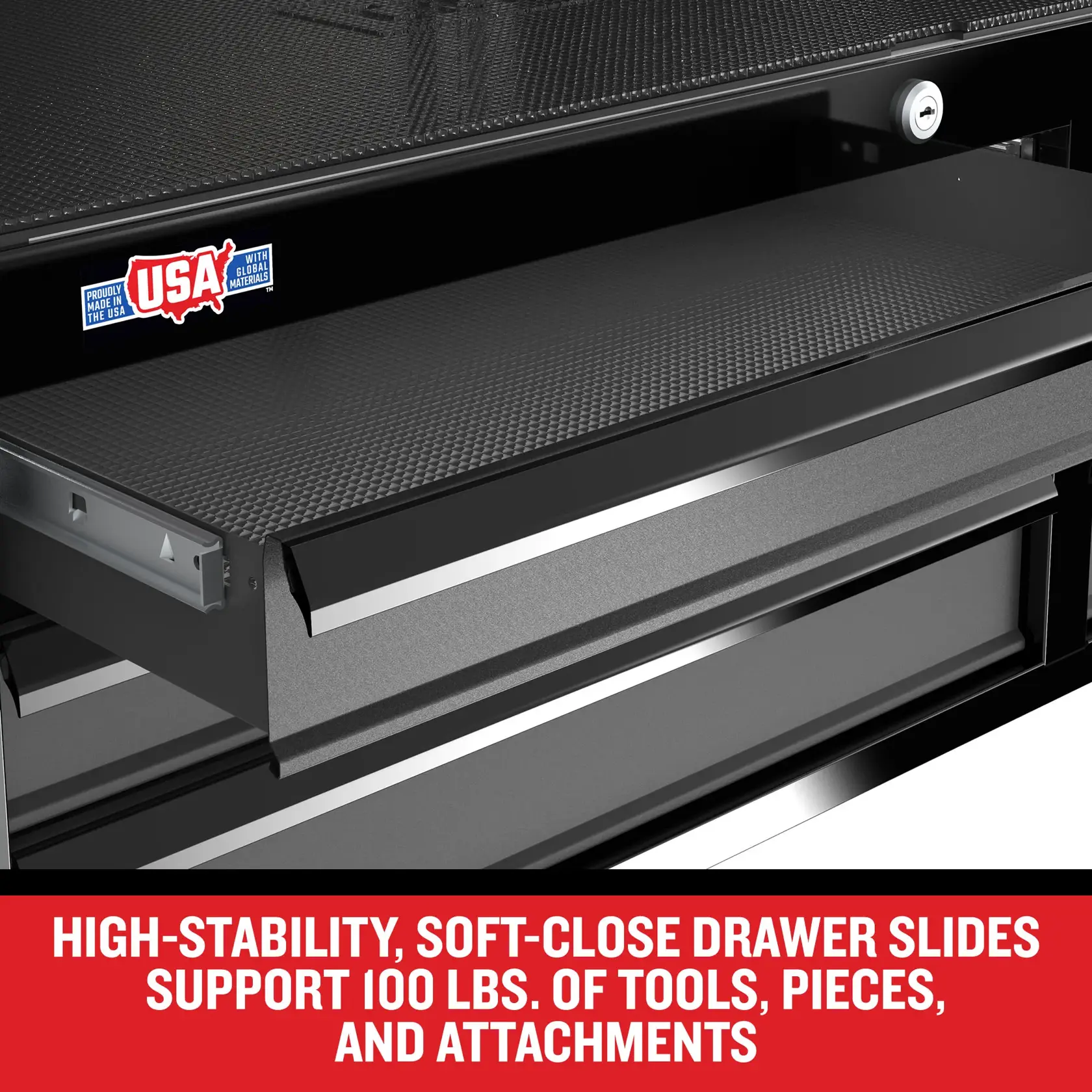 41" Premium S2000 Storage Chest with drawer features call out
