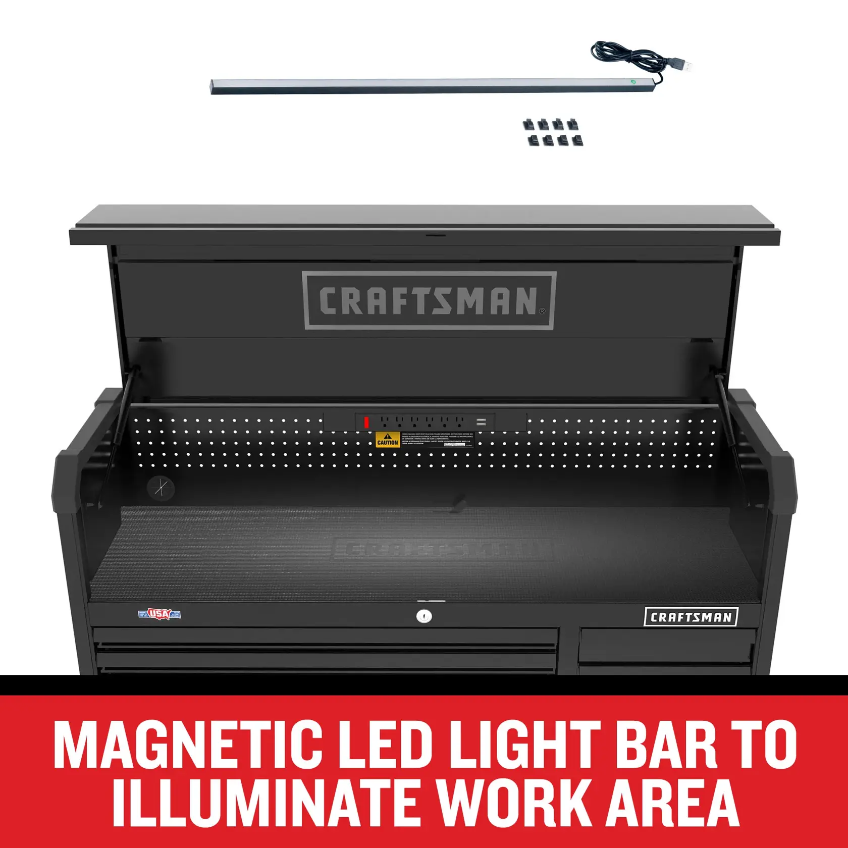 52" Premium S2000 Storage Chest with magnetic LED light bar feature call out