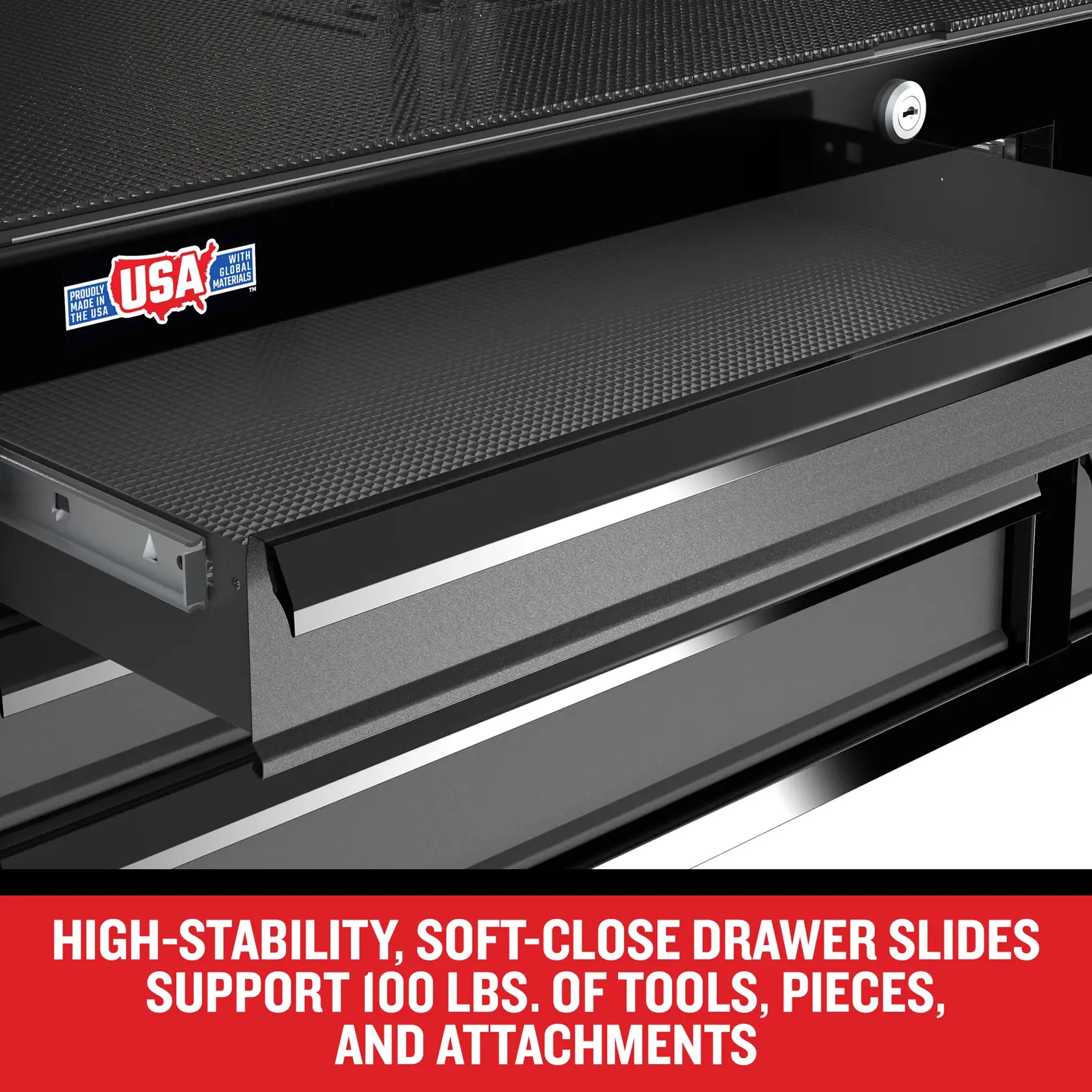 52" Premium S2000 Storage Chest with drawer features call out