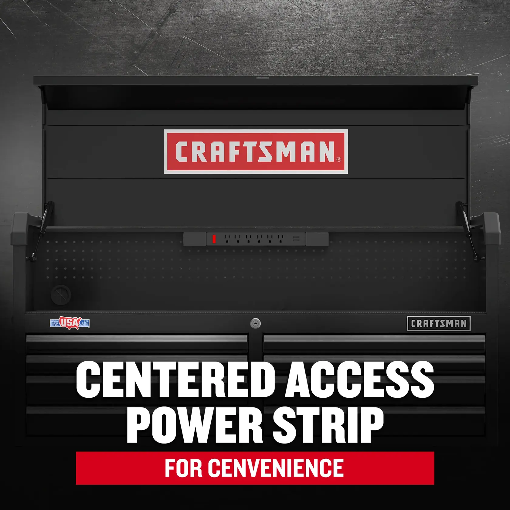 Centered Access Power Strip Graphic