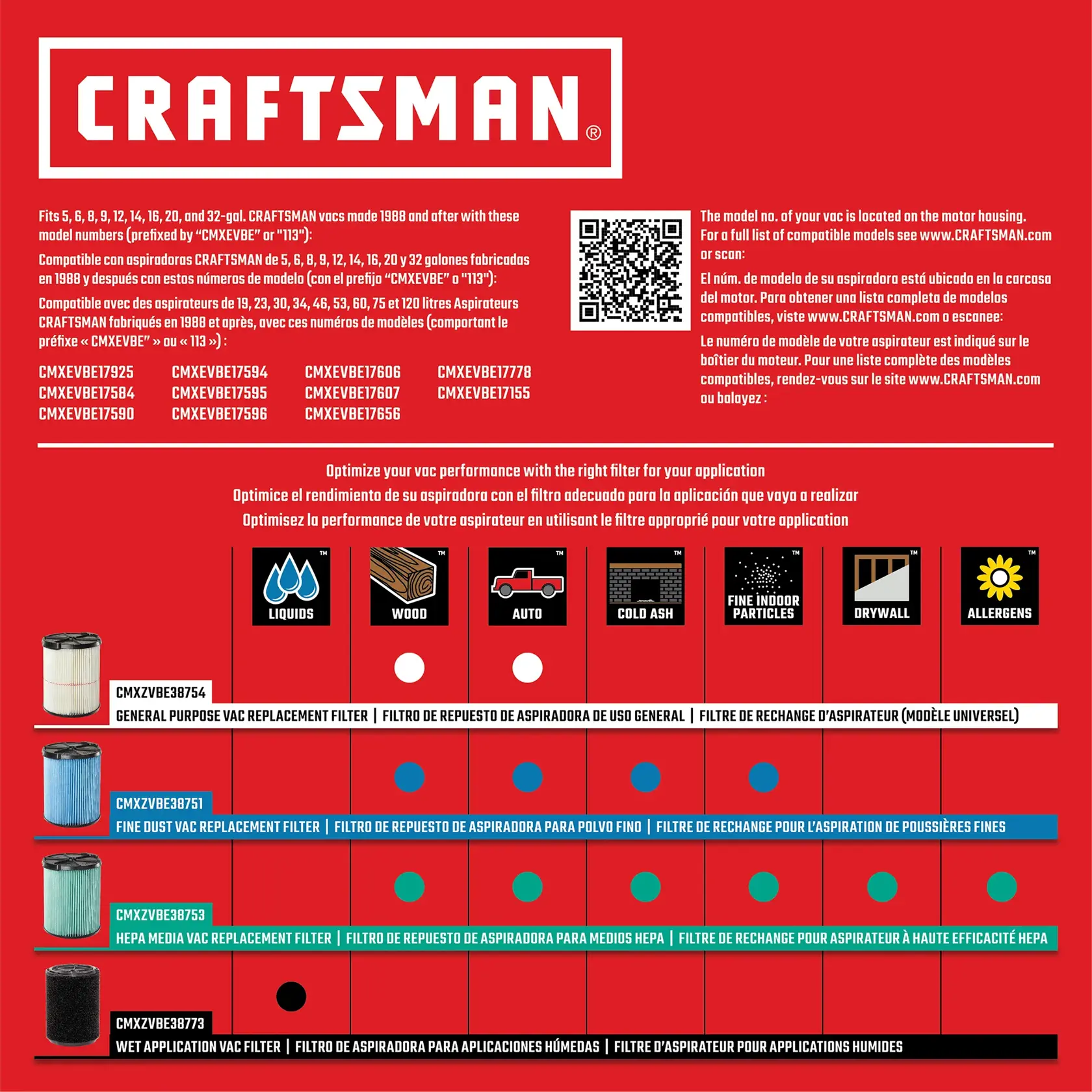 CRAFTSMAN 10-Gallon 60 Peak HP Corded Electric Stainless Steel Wet/Dry Shop Vac with Accessories