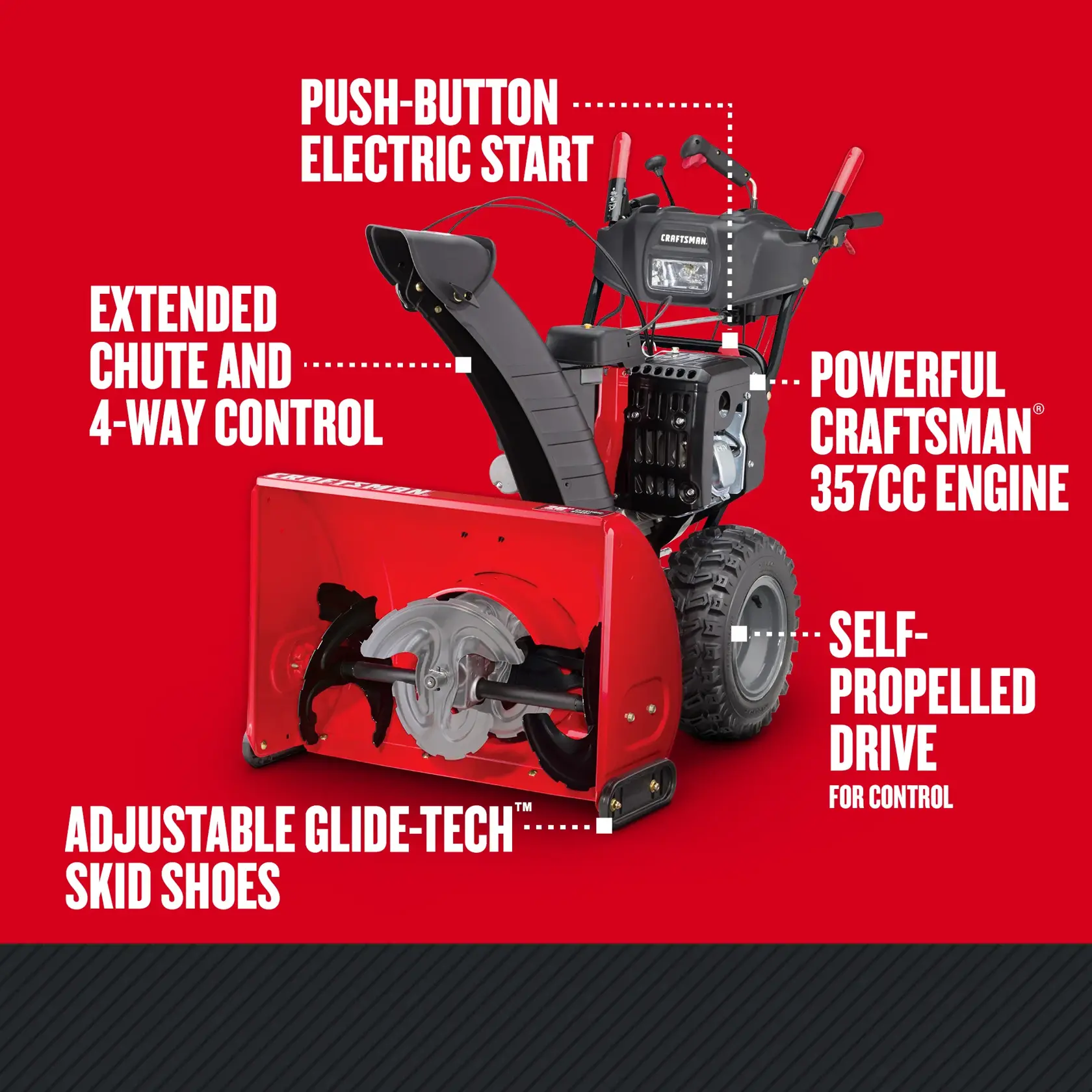 CRAFTSMAN 28-Inch 357cc Three-Stage Gas Snow Blower