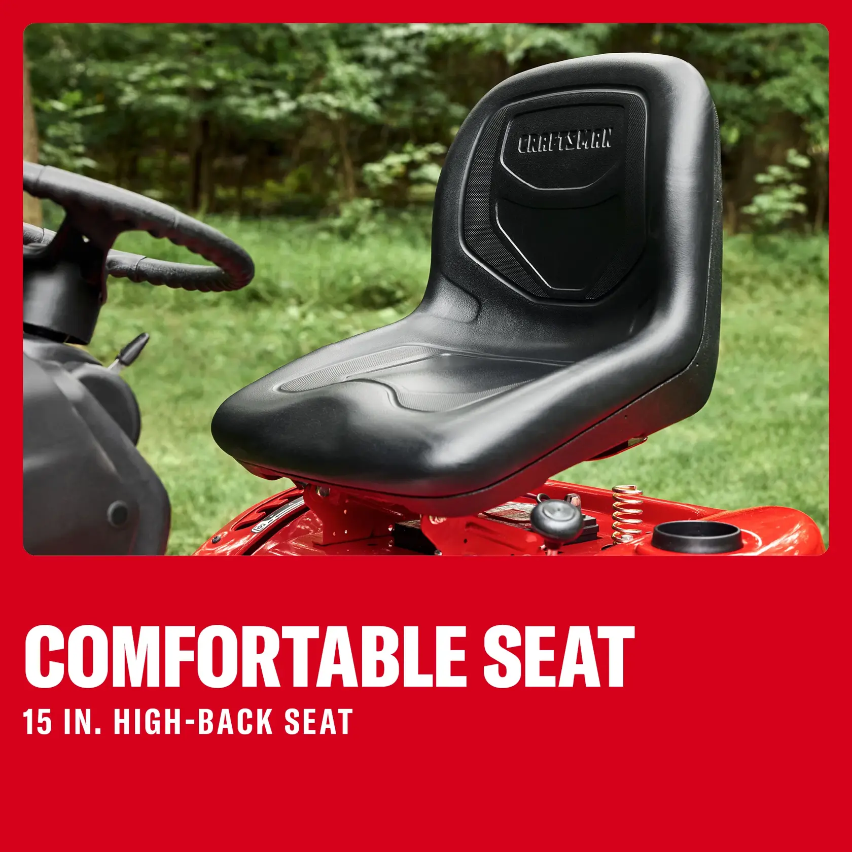 CRAFTSMAN® T150 46 in. Ride-On Mower eComm Graphic