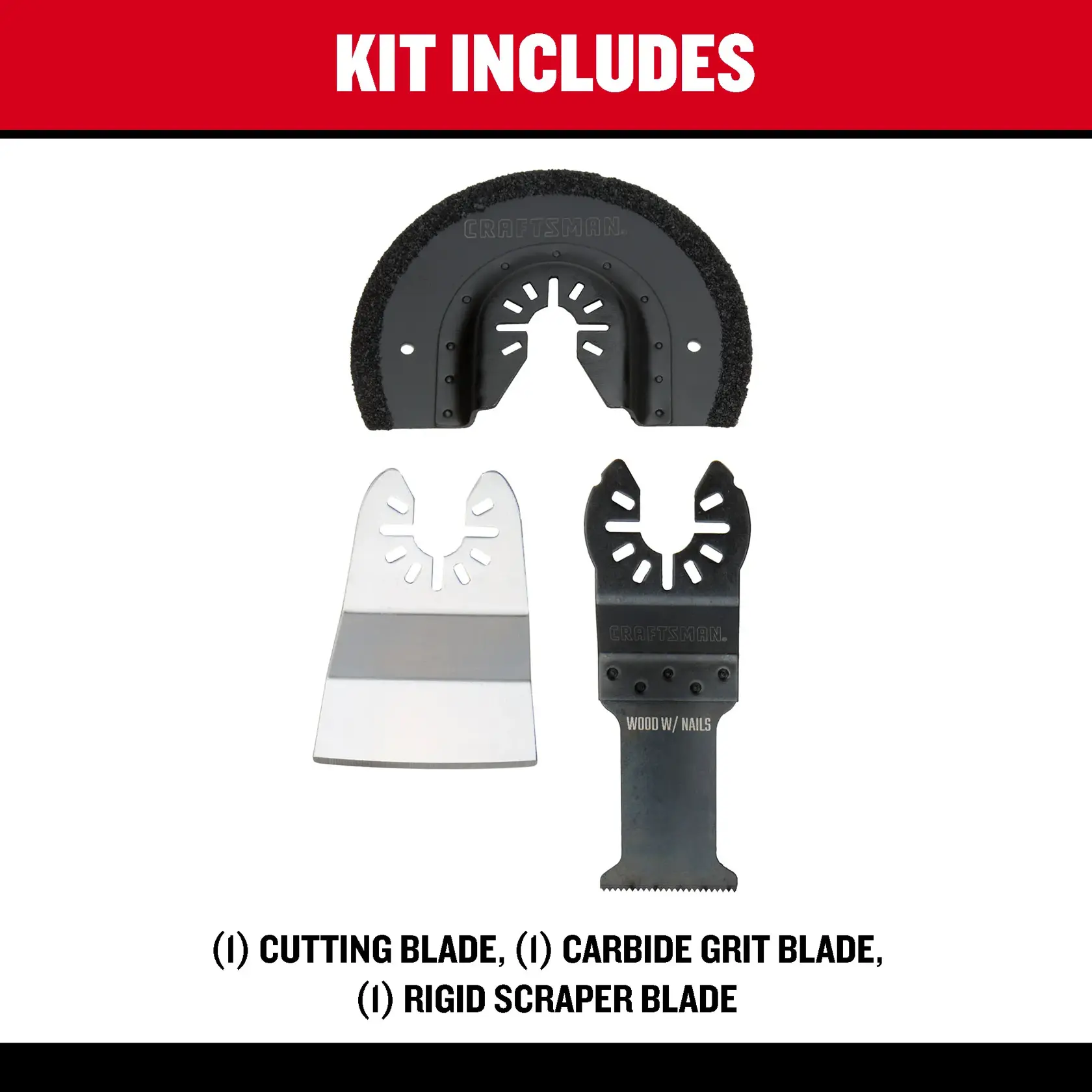 CRAFTSMAN CMAO201 Multi-Material Oscillating Blades Set (3-Piece) F+B