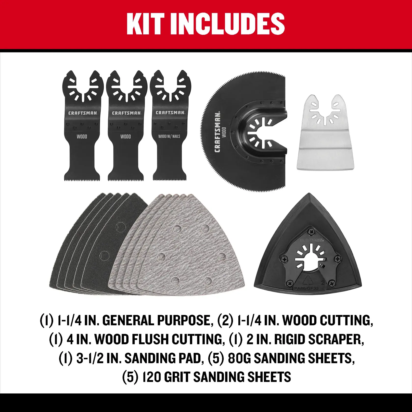 CRAFTSMAN CMAO516 General Purpose Oscillating Blades Set (16-Piece) F+B