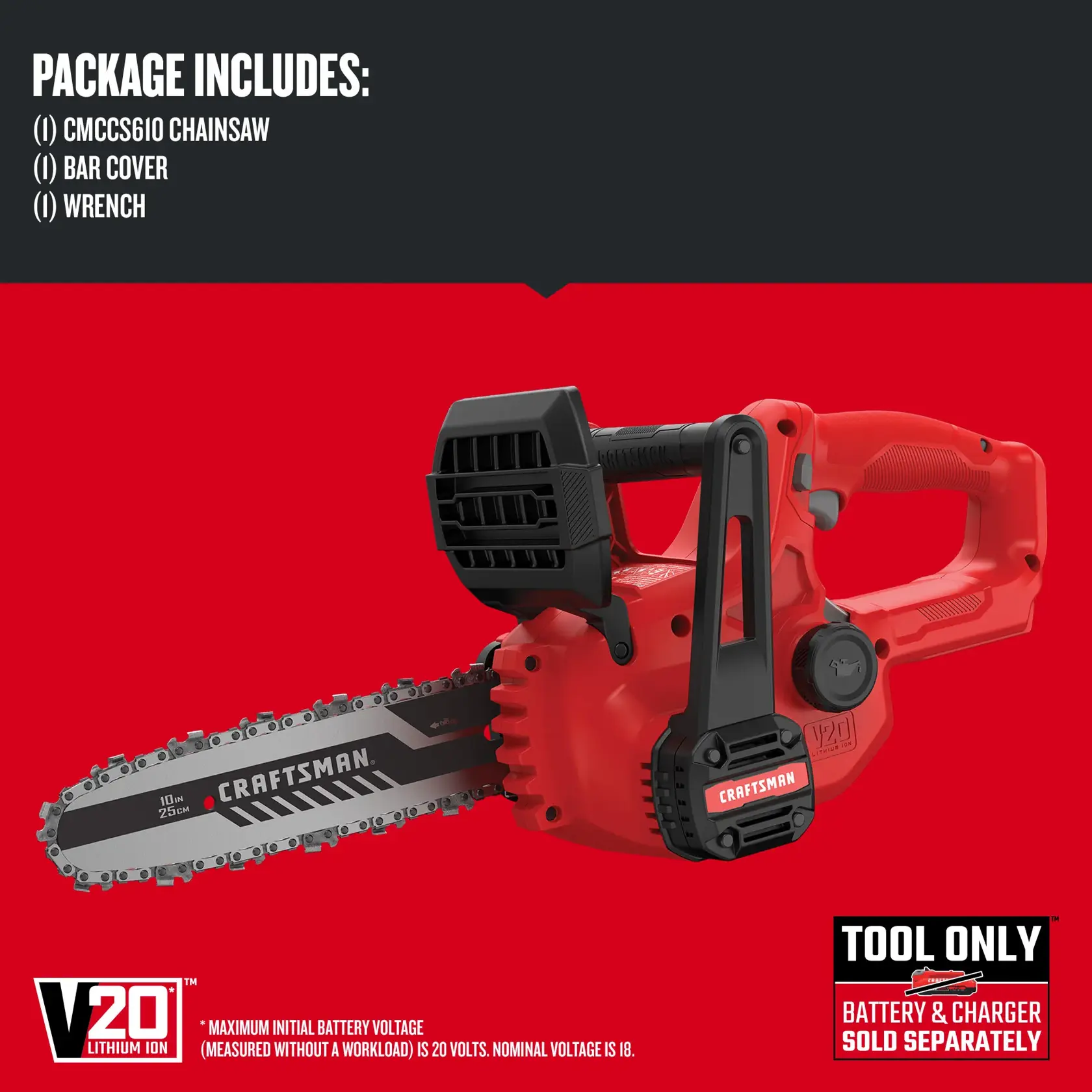 Graphic of CRAFTSMAN Chain Saws highlighting product features