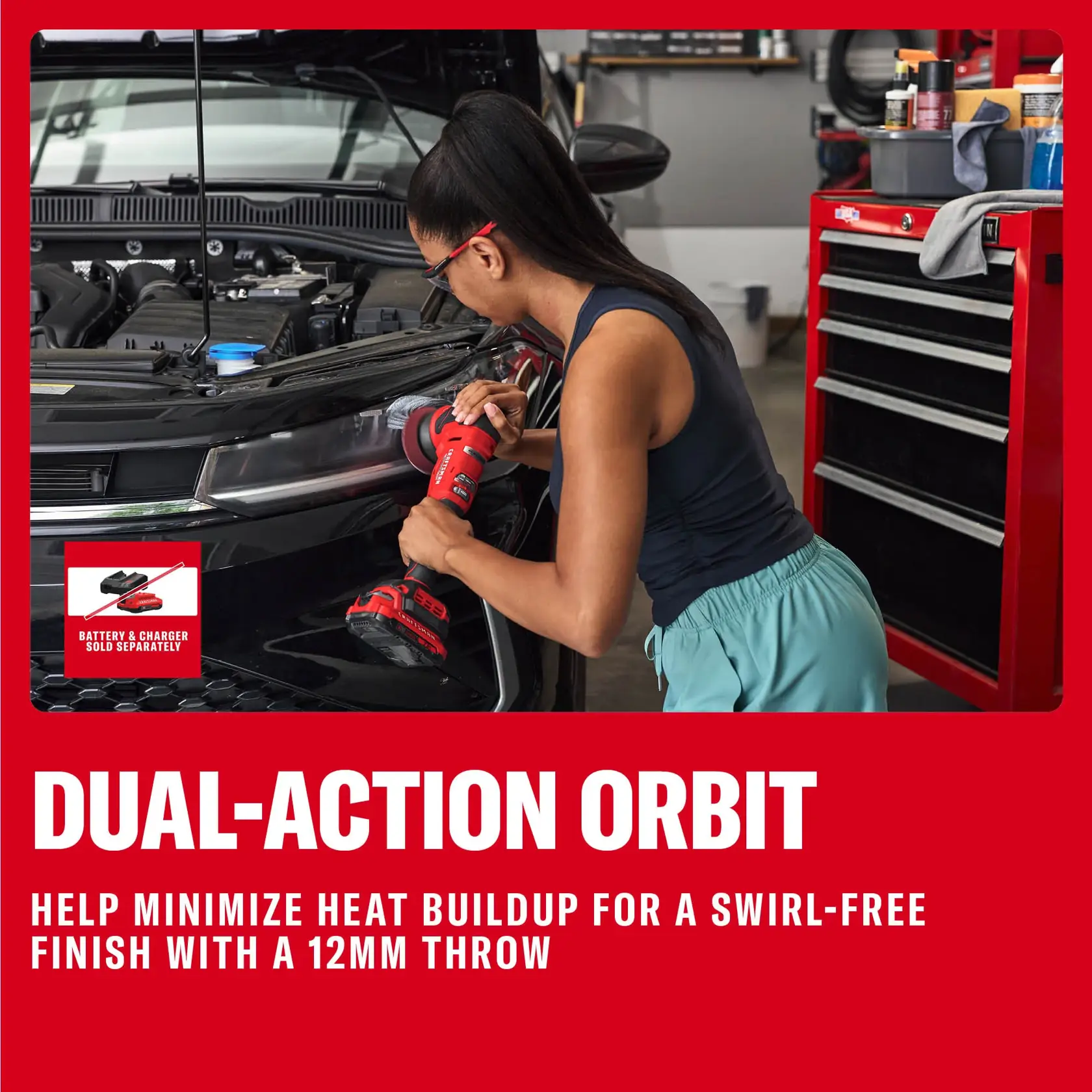 CRAFTSMAN® V20* BRUSHLESS RP™ 3 in. Dual-Action Polisher (Tool Only)