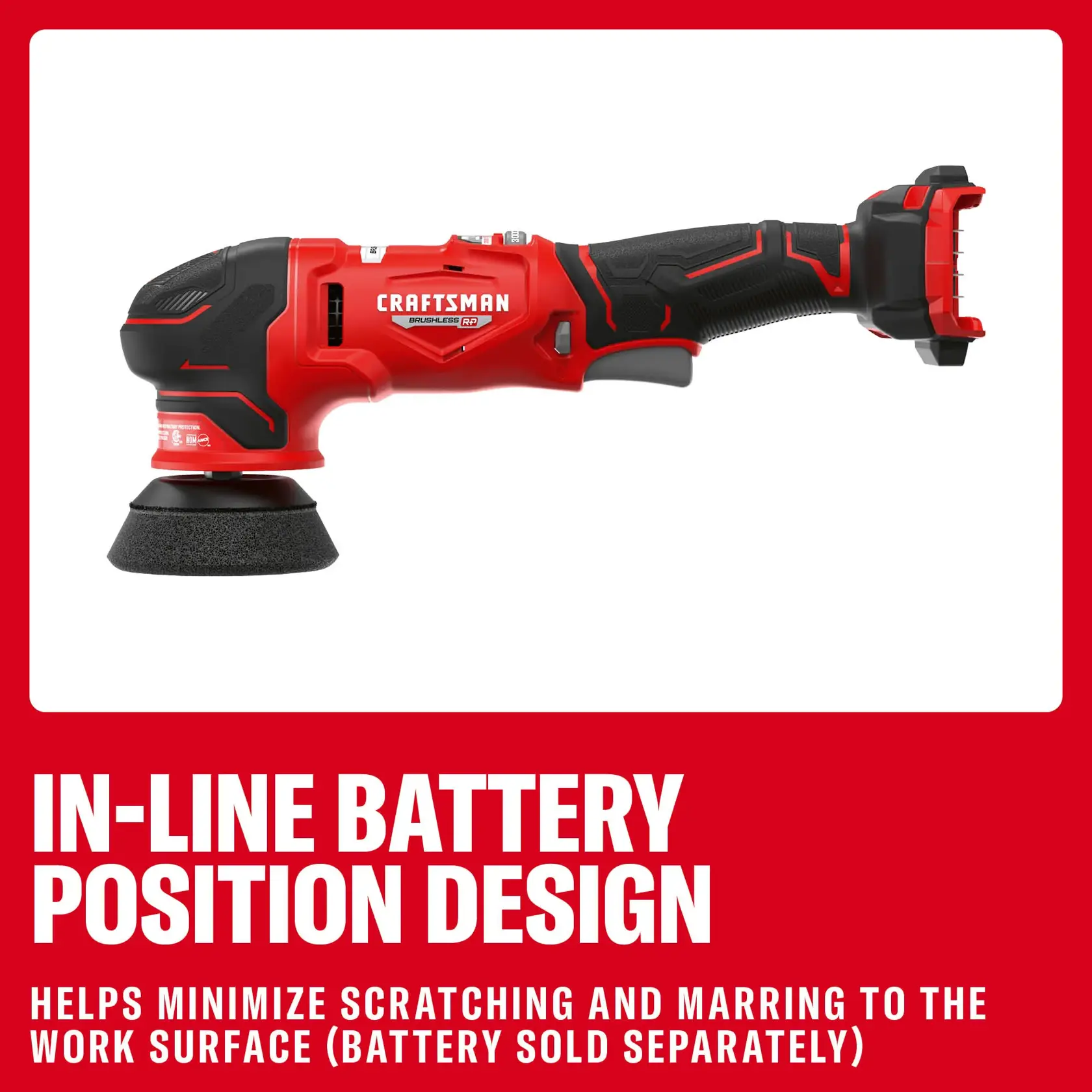 CRAFTSMAN® V20* BRUSHLESS RP™ 3 in. Dual-Action Polisher (Tool Only)