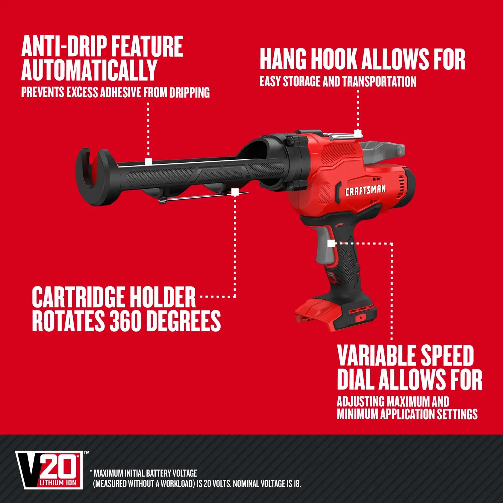 Craftsman V20* Caulk Gun 