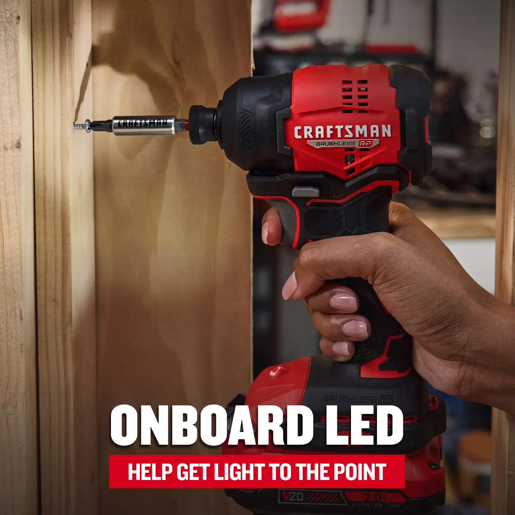 eComm Graphic Onboard LED CRAFTSMAN® V20* BRUSHLESS RP™  Impact Driver Kit 