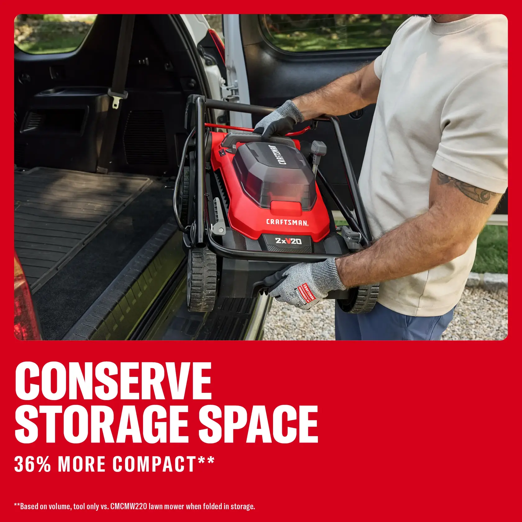 CRAFTSMAN® 2XV20* 15 in. Push Mower Kit eComm Graphic