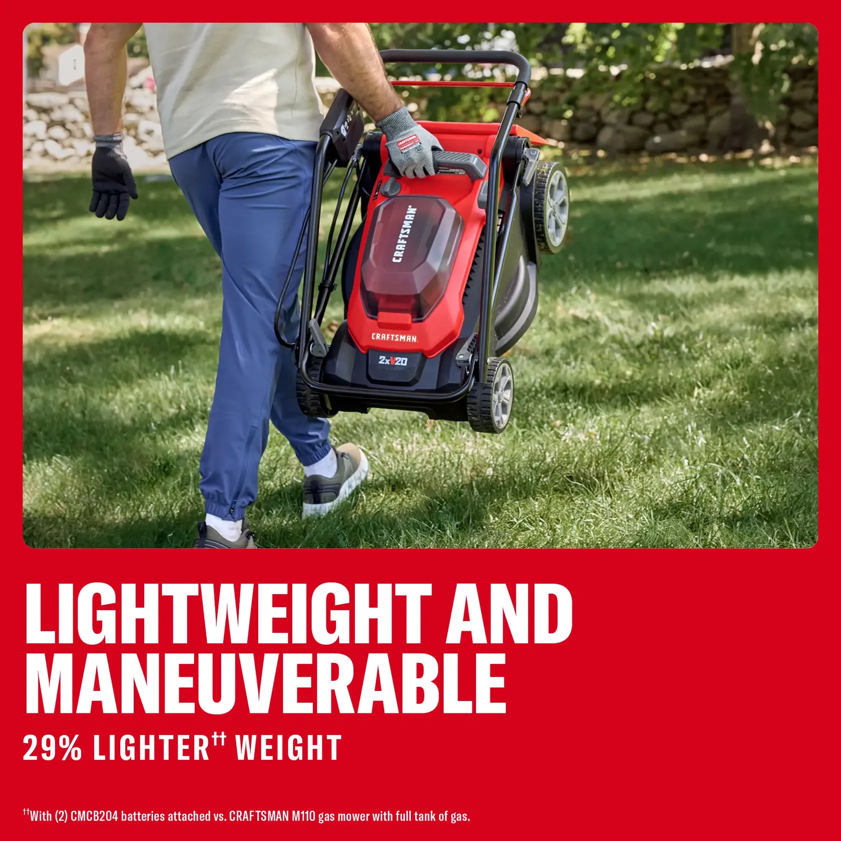 CRAFTSMAN® 2XV20* 15 in. Push Mower Kit eComm Graphic