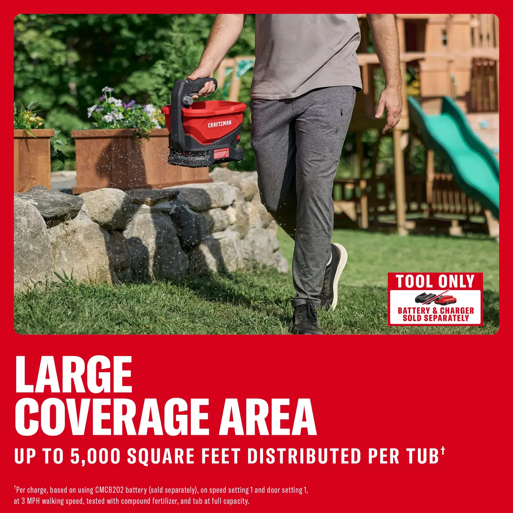 CRAFTSMAN® V20* 4-Season Spreader (Tool Only) eComm Graphic