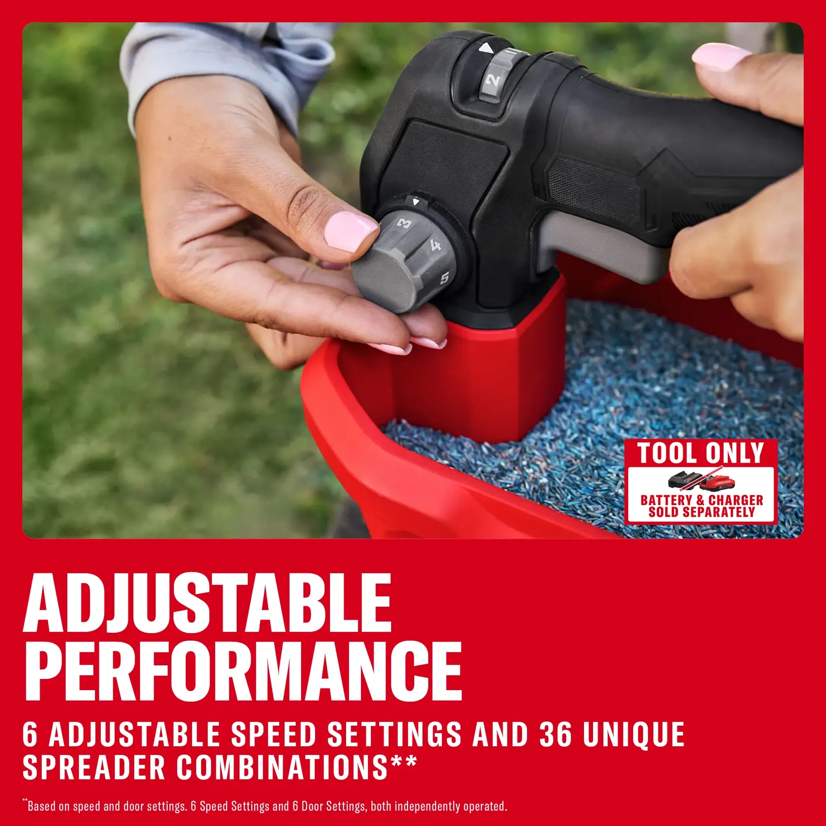 CRAFTSMAN® V20* 4-Season Spreader (Tool Only) eComm Graphic