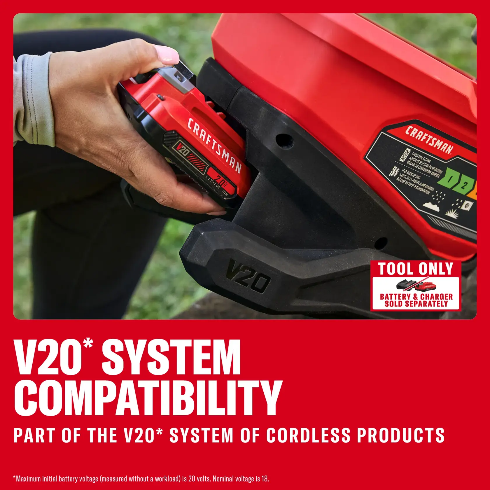 CRAFTSMAN® V20* 4-Season Spreader (Tool Only) eComm Graphic